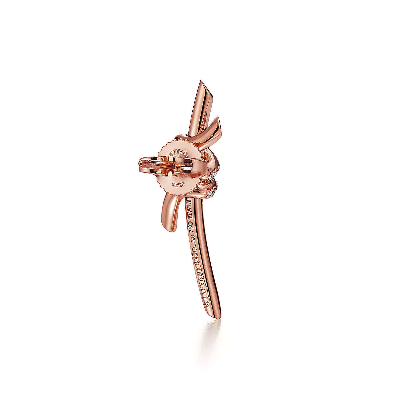 Tiffany Knot Earrings in Rose Gold with Diamonds (1:1 replica)
