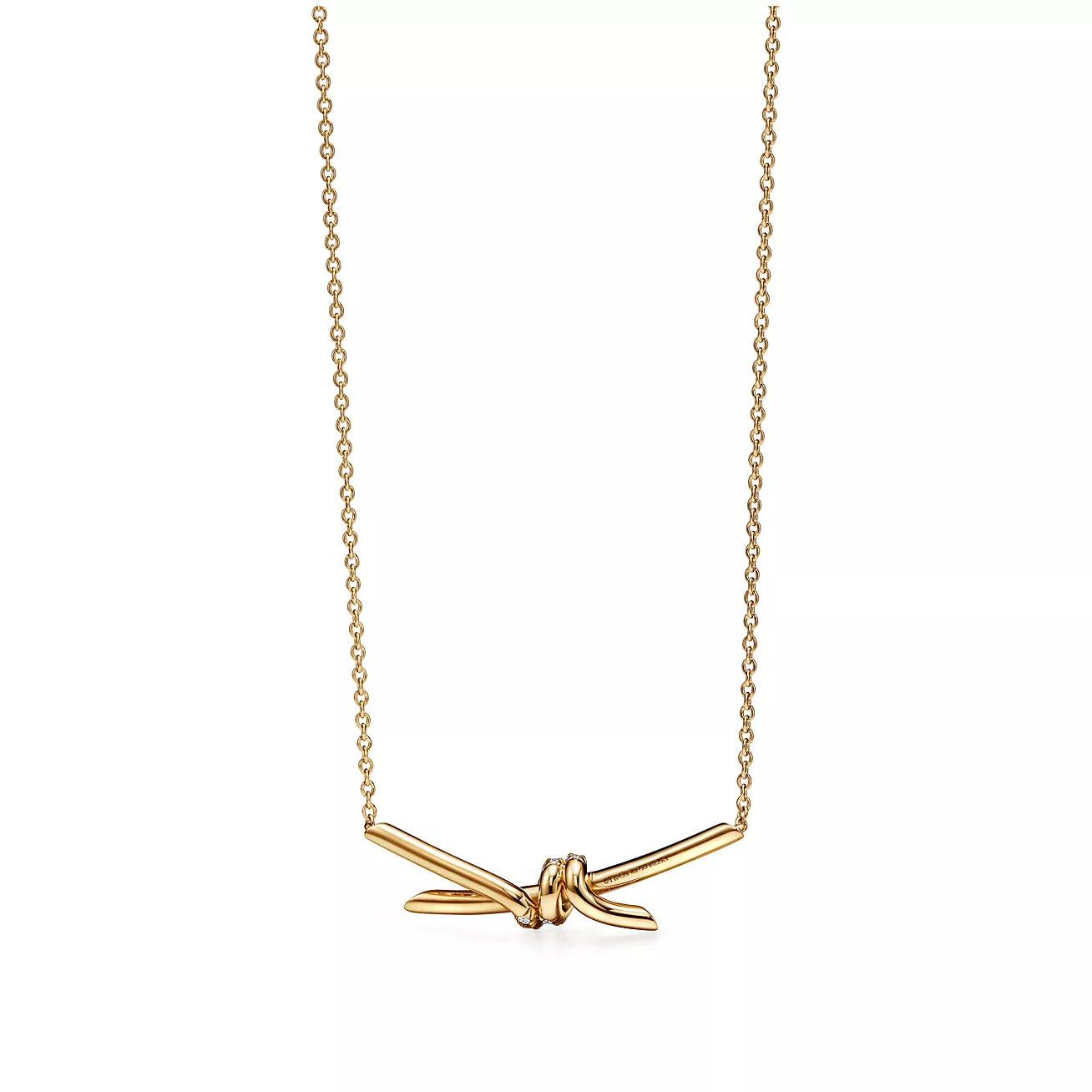Tiffany Knot Pendant in Yellow Gold with Diamonds (1:1 replica)