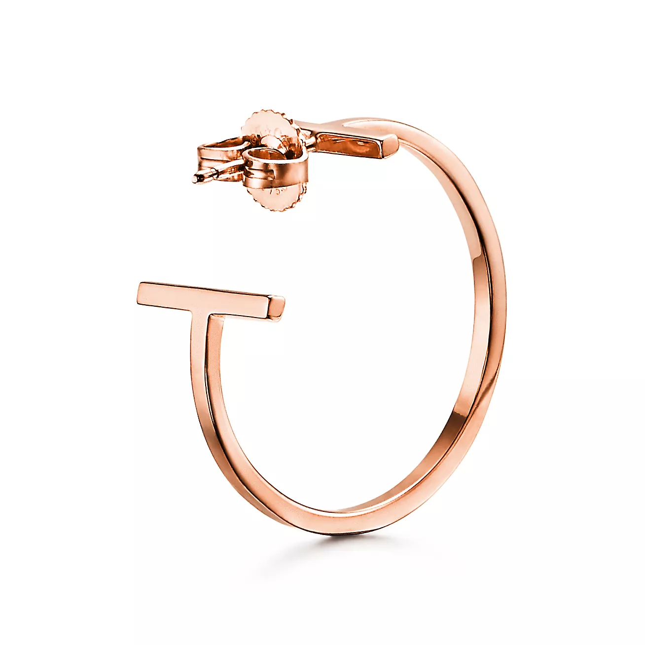 Tiffany T Hoop Earrings in Rose Gold (1:1 replica)