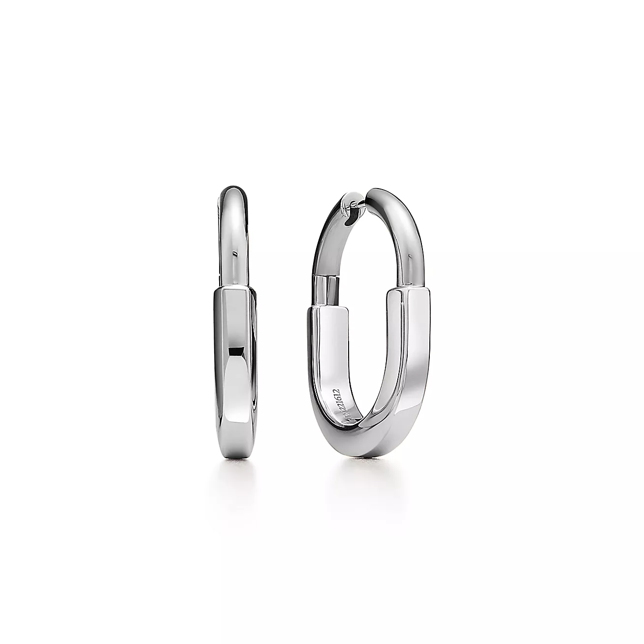 Tiffany Lock Earrings in White Gold, Medium (1:1 replica)
