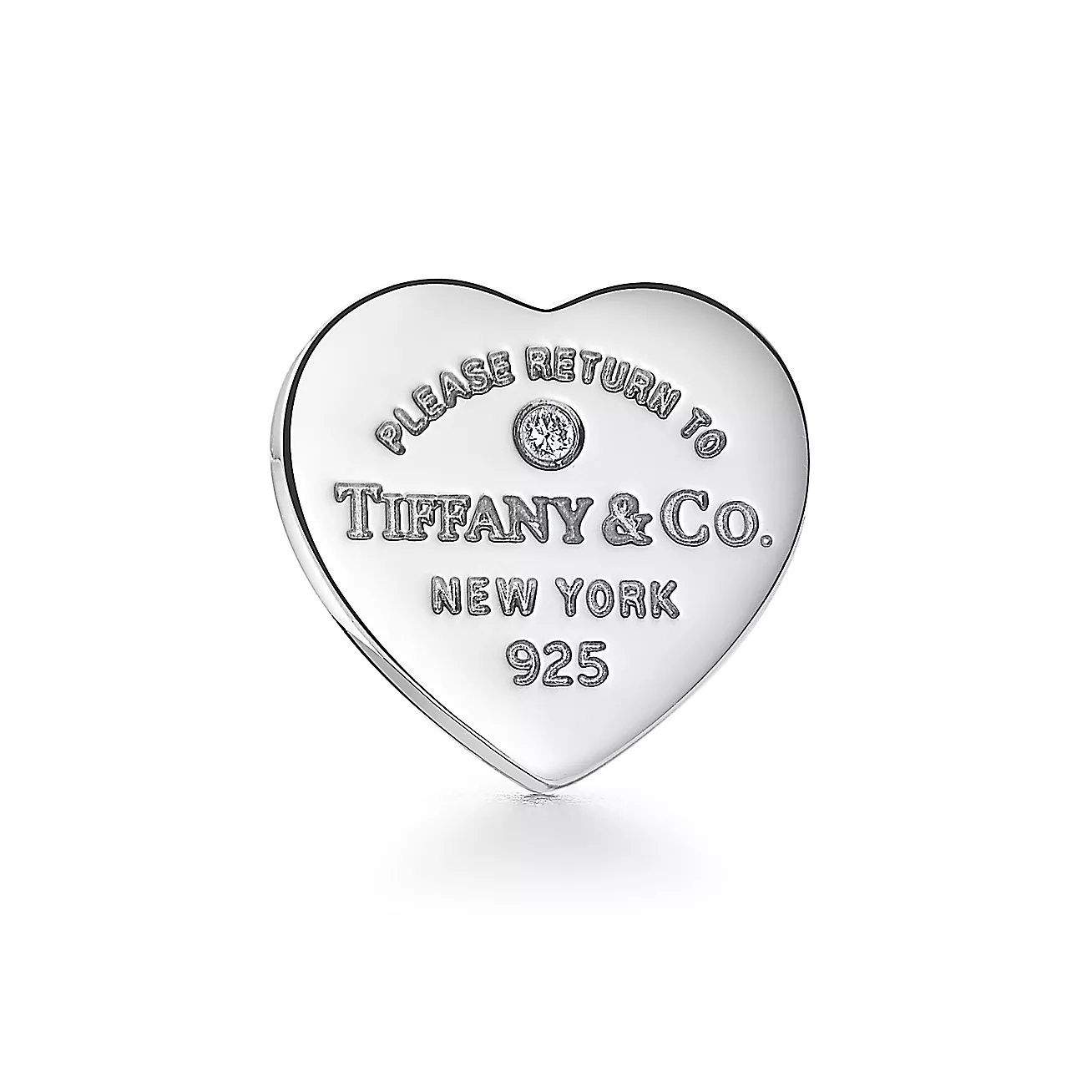 Return to Tiffany® Heart Tag Earrings in Sterling Silver with a Diamond, Mini (1:1 replica)