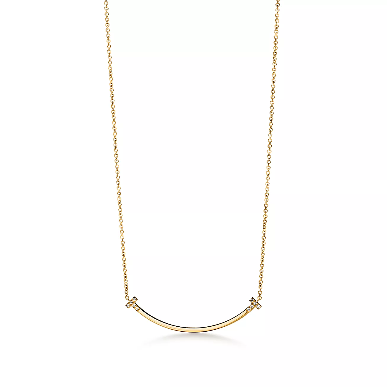 Tiffany T Smile Small Pendant in Yellow Gold with Diamonds (1:1 replica)