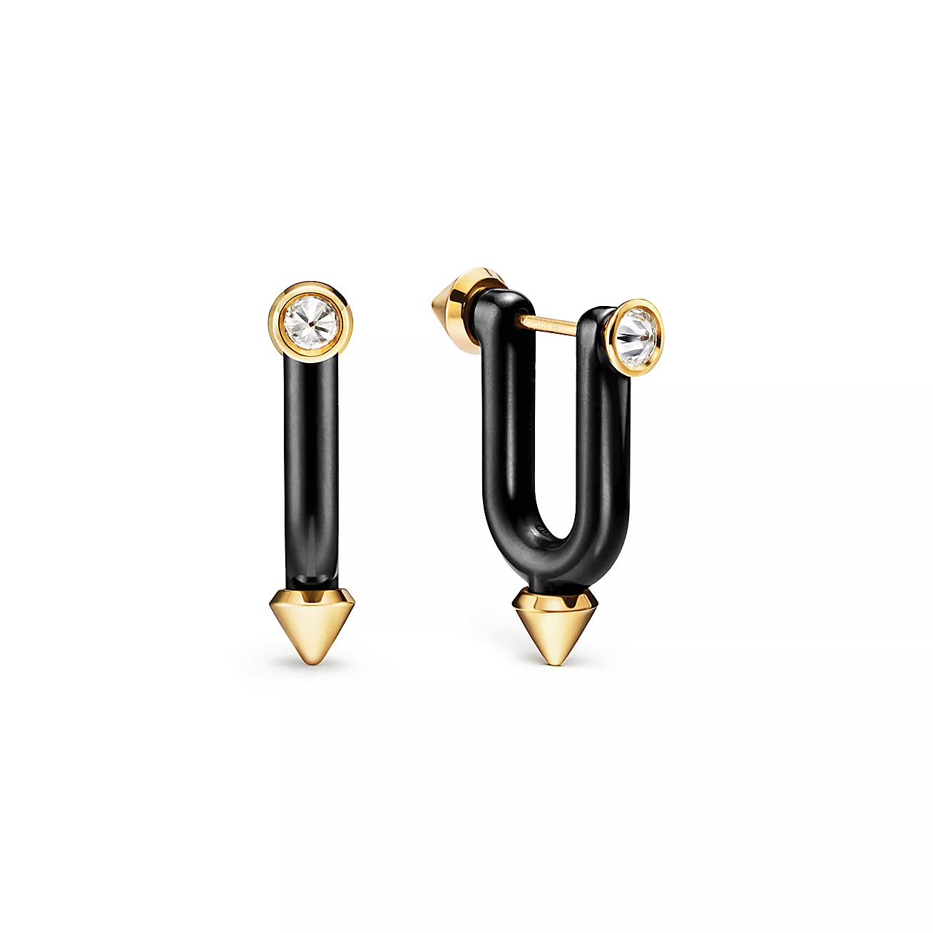 Tiffany Titan by Pharrell Williams Earrings in Titanium, Gold and Diamonds (1:1 replica)