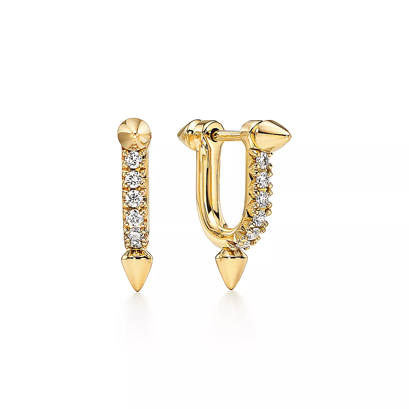 Tiffany Titan by Pharrell Williams Small Earrings in Gold with Diamonds (1:1 replica)