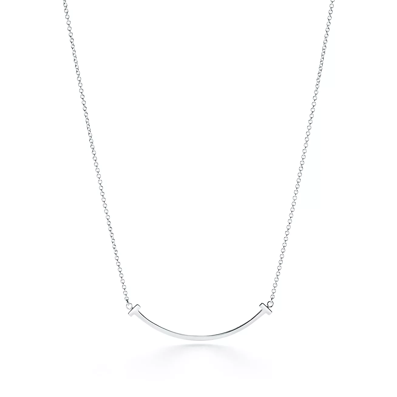 Tiffany T Smile Pendant in White Gold, Small (1:1 replica)