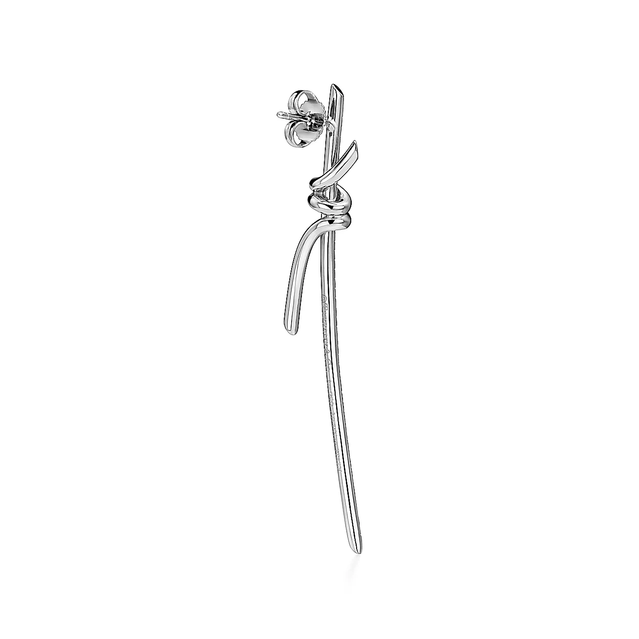 Tiffany Knot Drop Earrings in White Gold with Diamonds (1:1 replica)