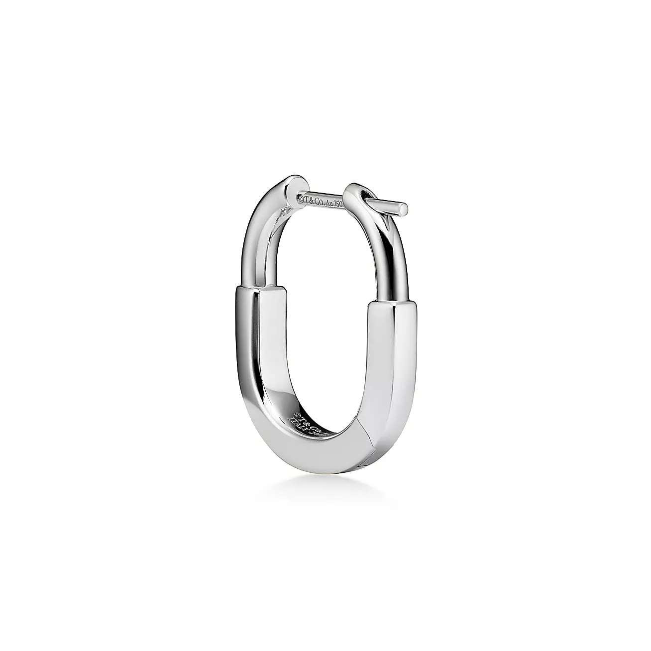 Tiffany Lock Small Earrings in White Gold with Diamonds (1:1 replica)