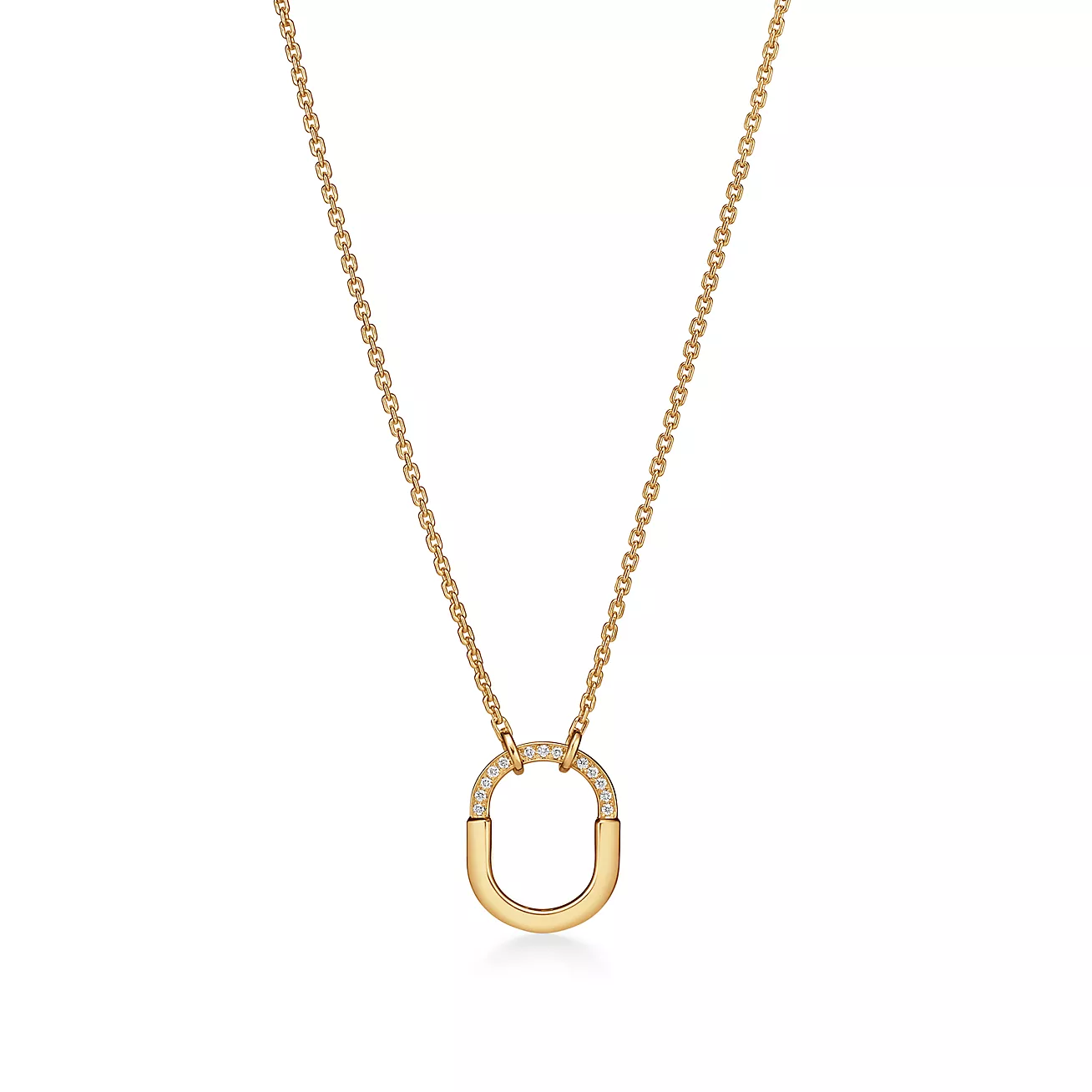 Tiffany Lock Small Pendant in Yellow Gold with Diamonds (1:1 replica)
