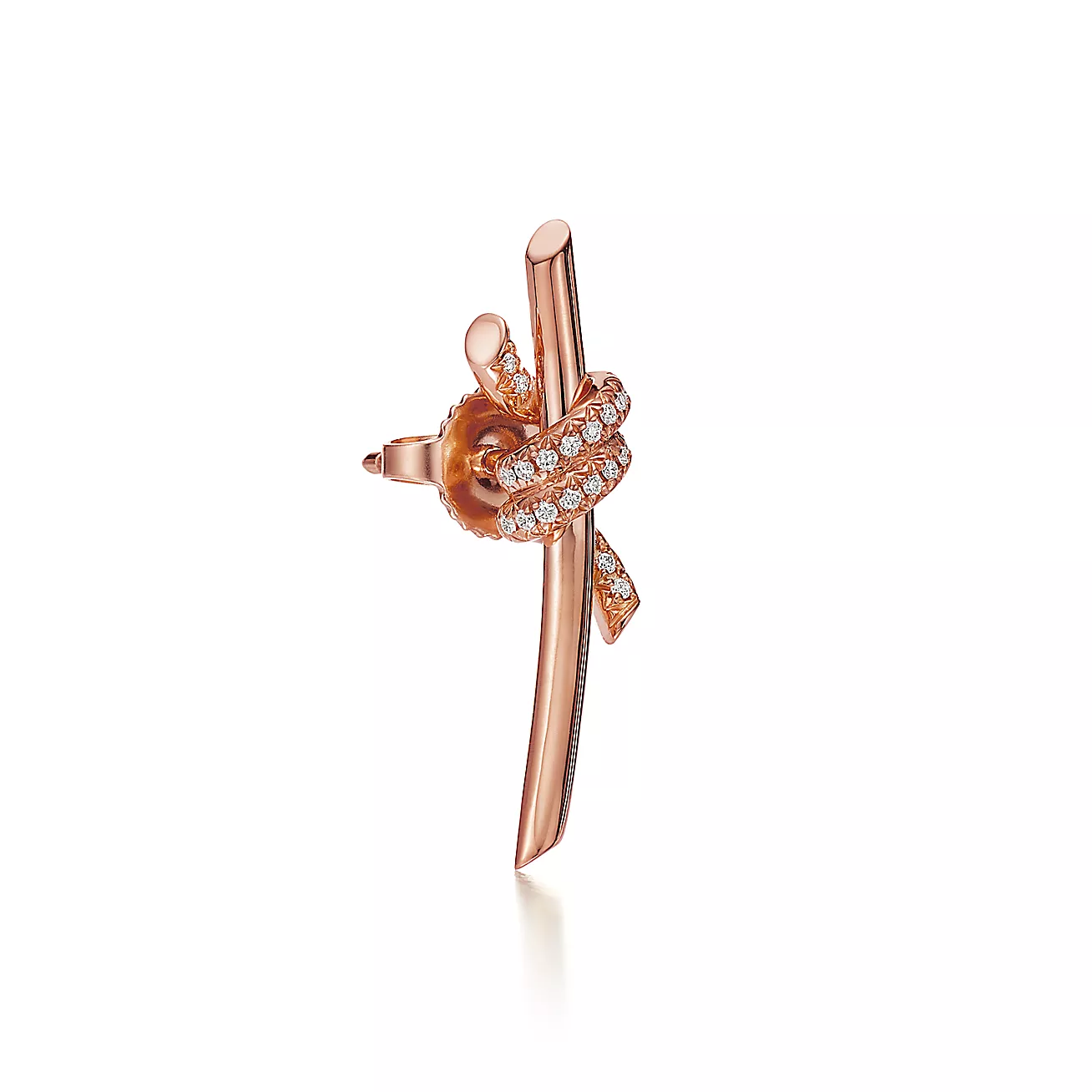 Tiffany Knot Earrings in Rose Gold with Diamonds (1:1 replica)