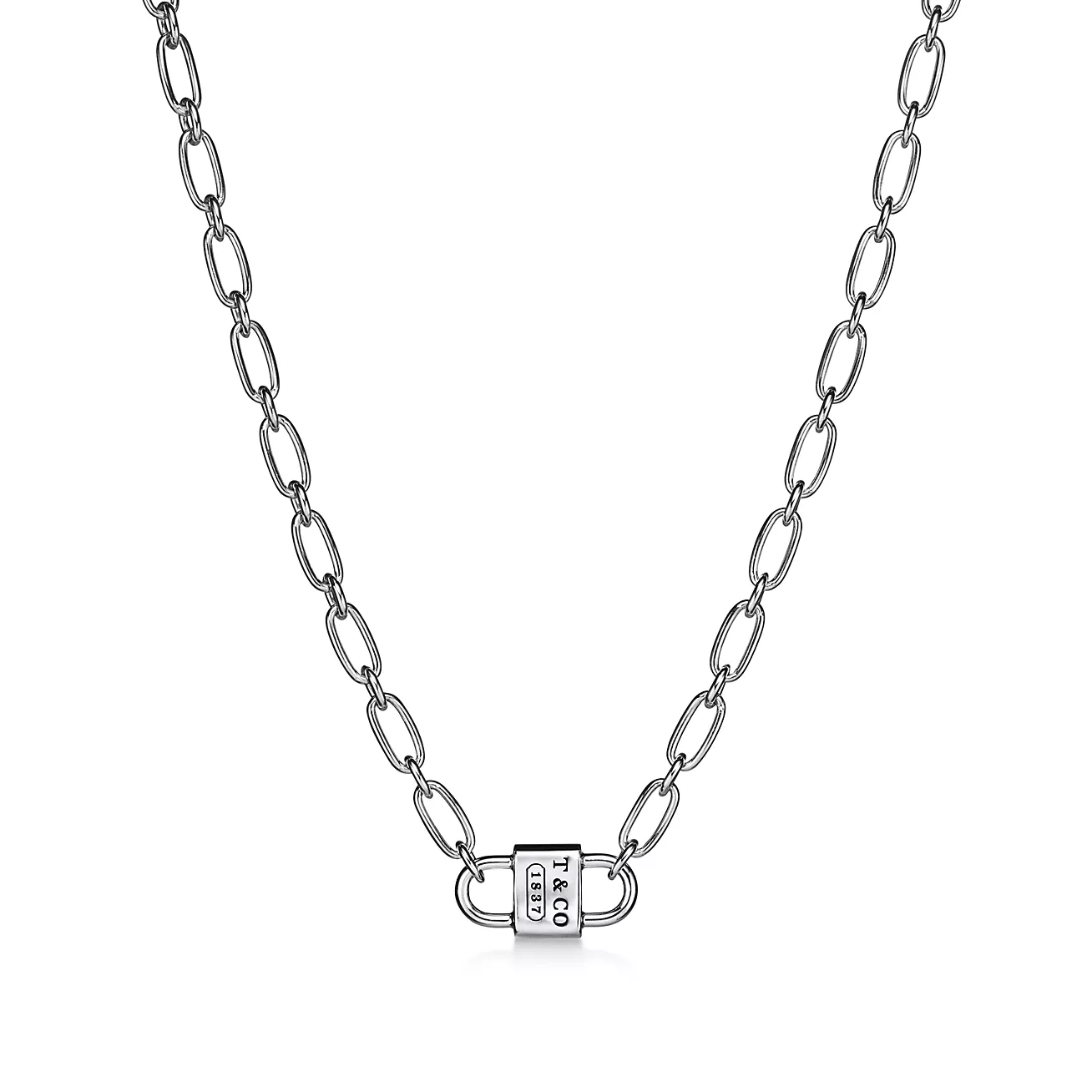 Tiffany Small Double Lock Necklace in Sterling Silver (1:1 replica)