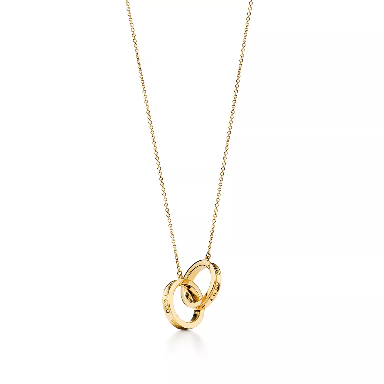 Tiffany Interlocking Circles Pendant in Yellow Gold, Small (1:1 replica)