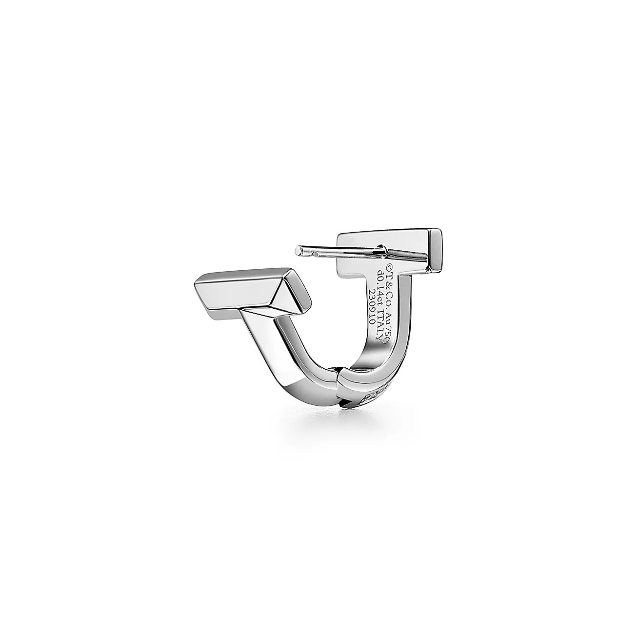 Tiffany T T1 Half Pavé Diamond Huggie Earrings in White Gold (1:1 replica)