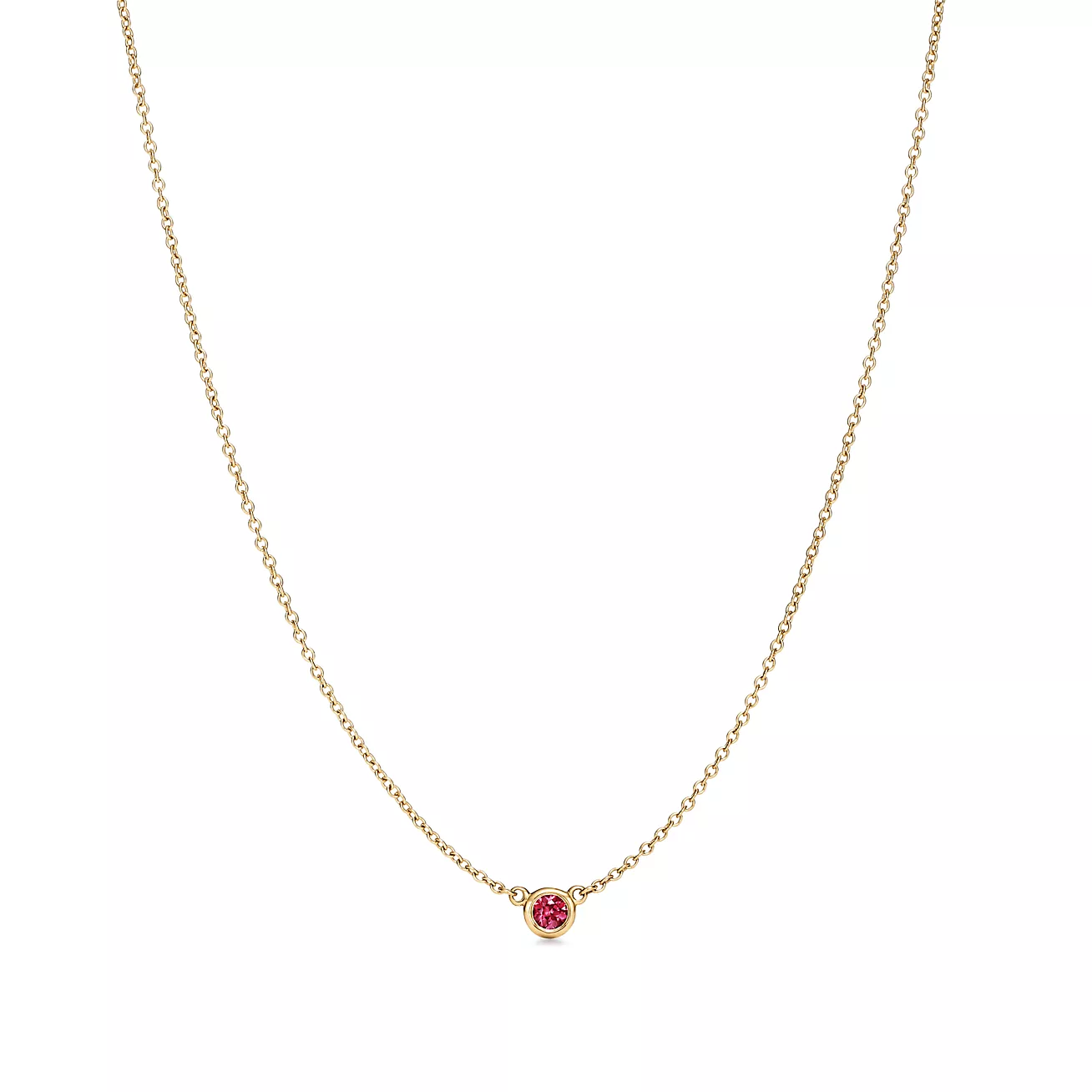 Tiffany Color by the Yard Pendant in Yellow Gold with a Ruby (1:1 replica)