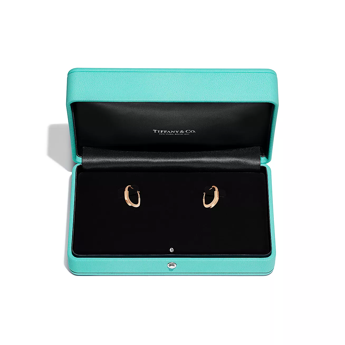 Tiffany Lock Small Earrings in Rose Gold with Diamonds (1:1 replica)
