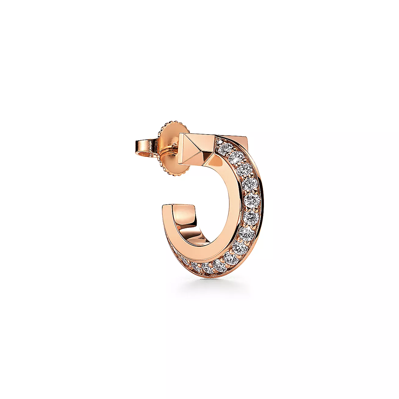 Tiffany T T1 Hoop Earrings in Rose Gold with Diamonds (1:1 replica)