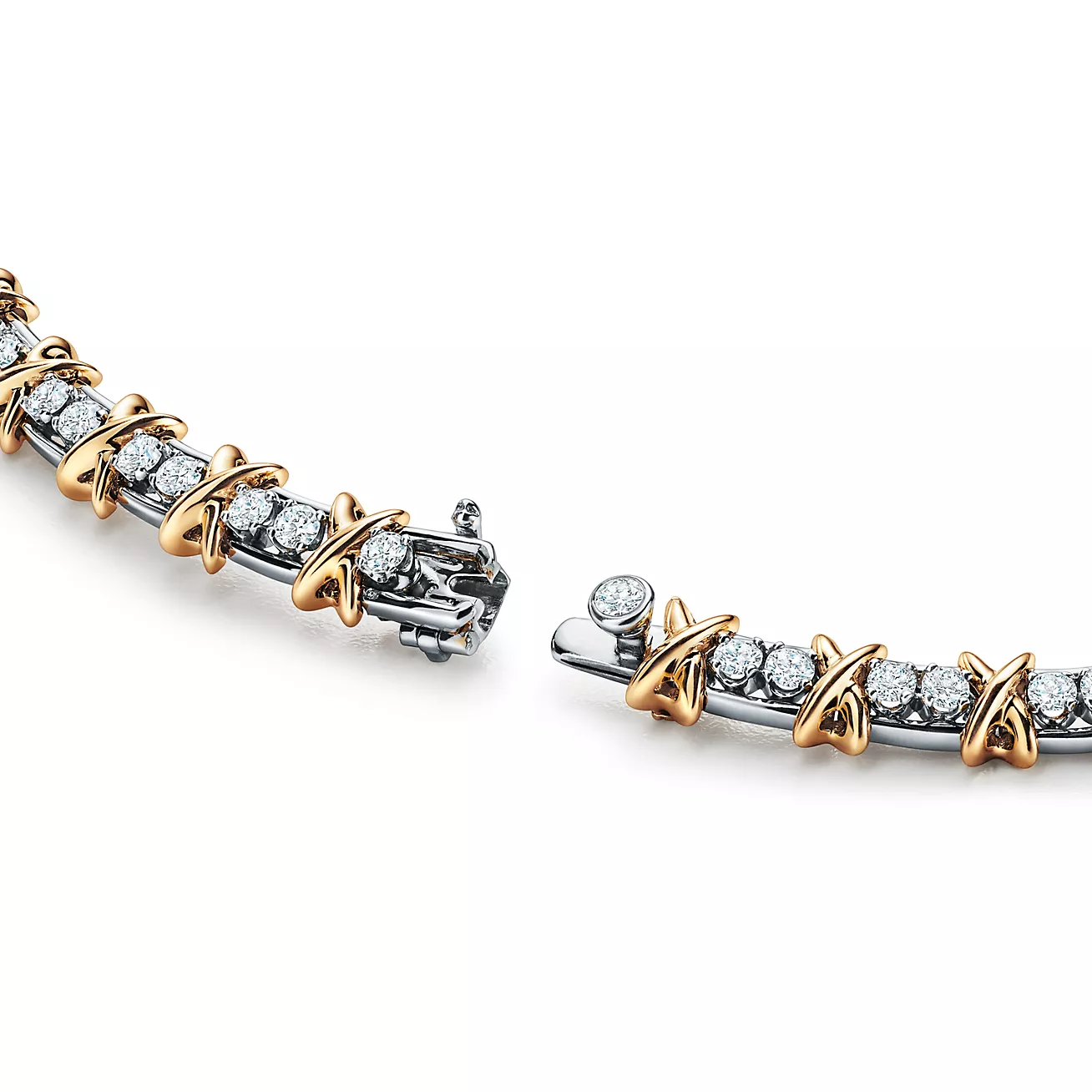 Sixteen Stone by Tiffany Necklace in Platinum and Yellow Gold with Diamonds (1:1 replica)