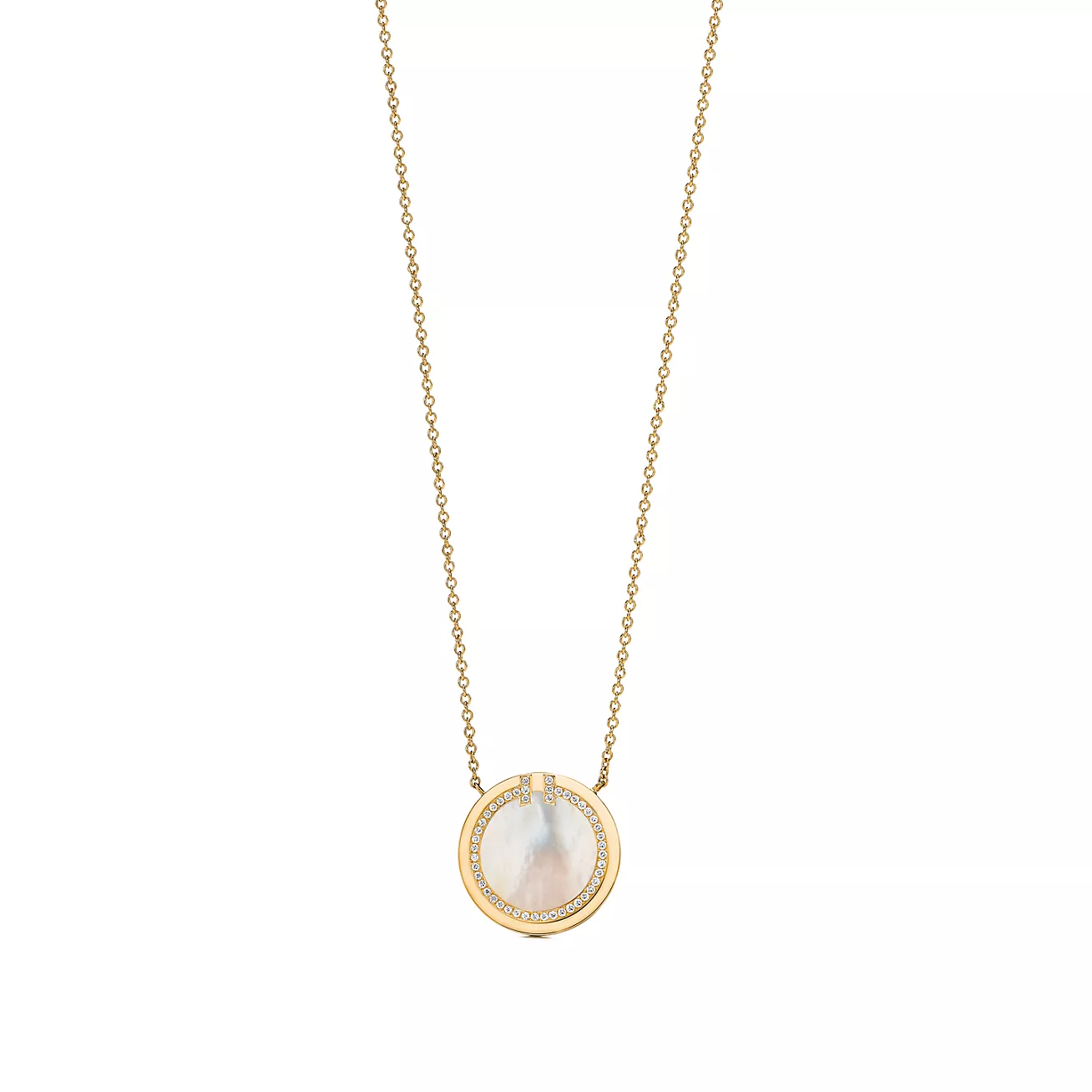 Tiffany T Diamond and Mother-of-pearl Circle Pendant (1:1 replica)