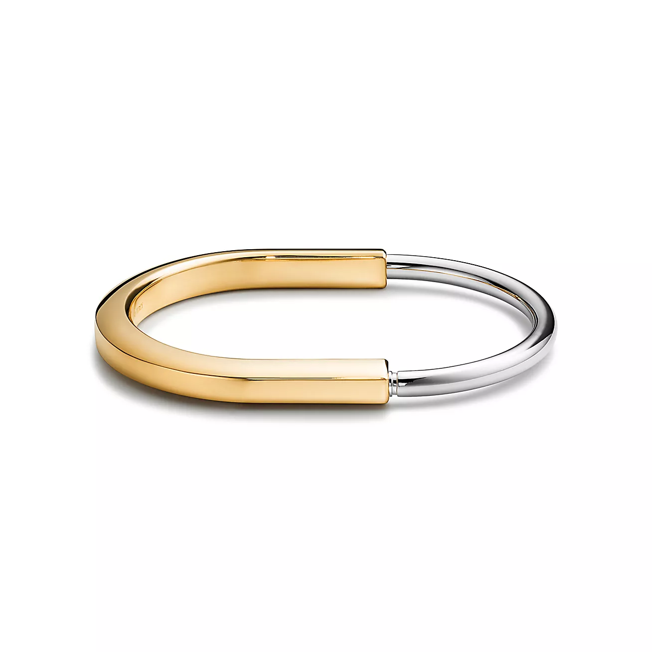 Tiffany Lock Bangle in Yellow and White Gold (1:1 replica)
