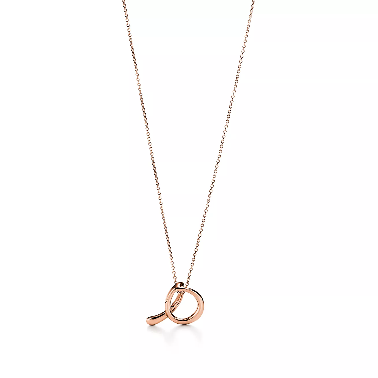 Tiffany Small Alphabet Pendant in Rose Gold with Diamonds (1:1 replica)