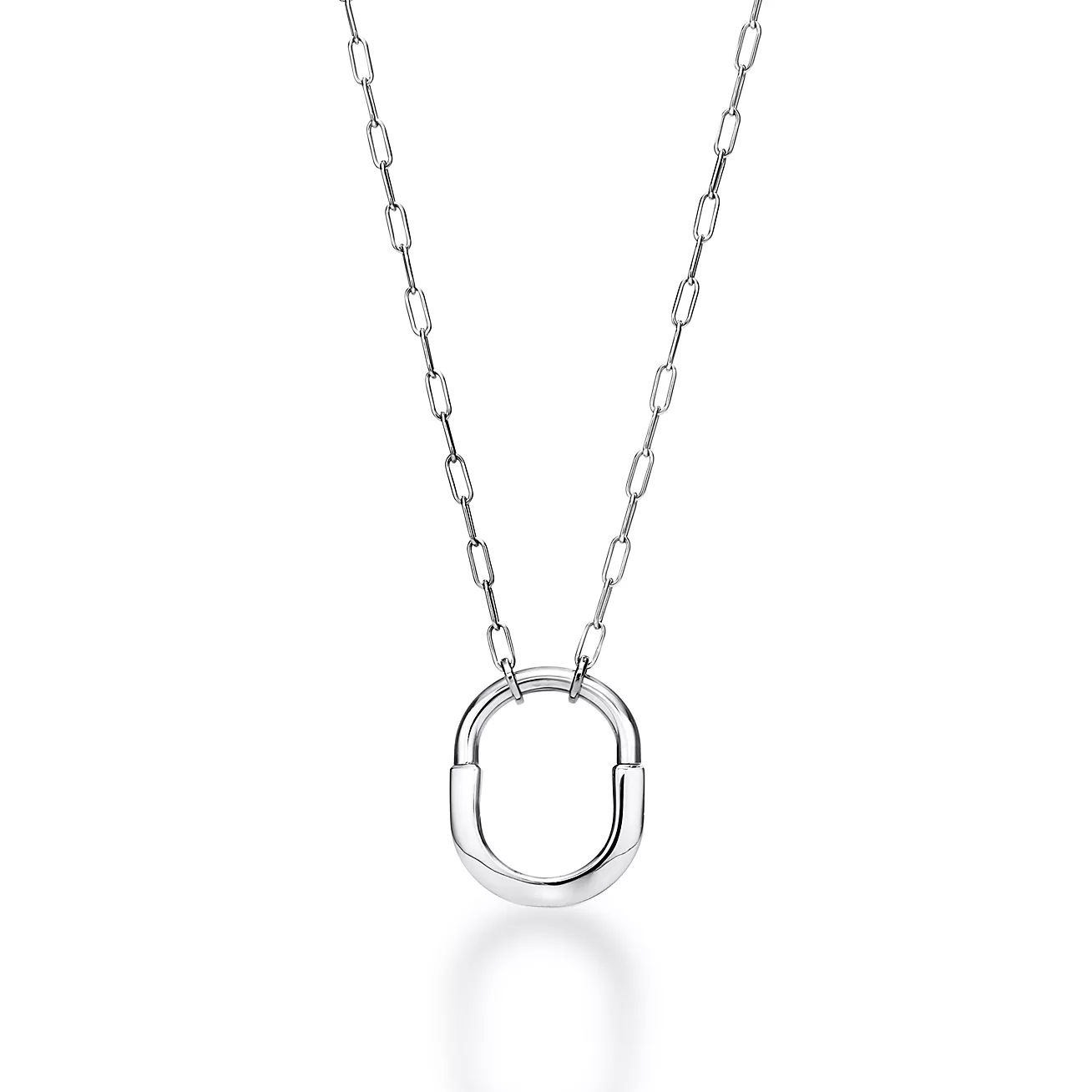 Tiffany Lock Pendant in White Gold, Medium (1:1 replica)