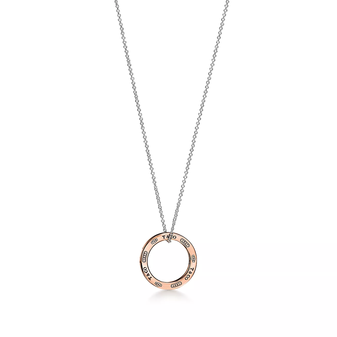 Tiffany 1837® Circle Pendant in Sterling Silver and Rose Gold (1:1 replica)