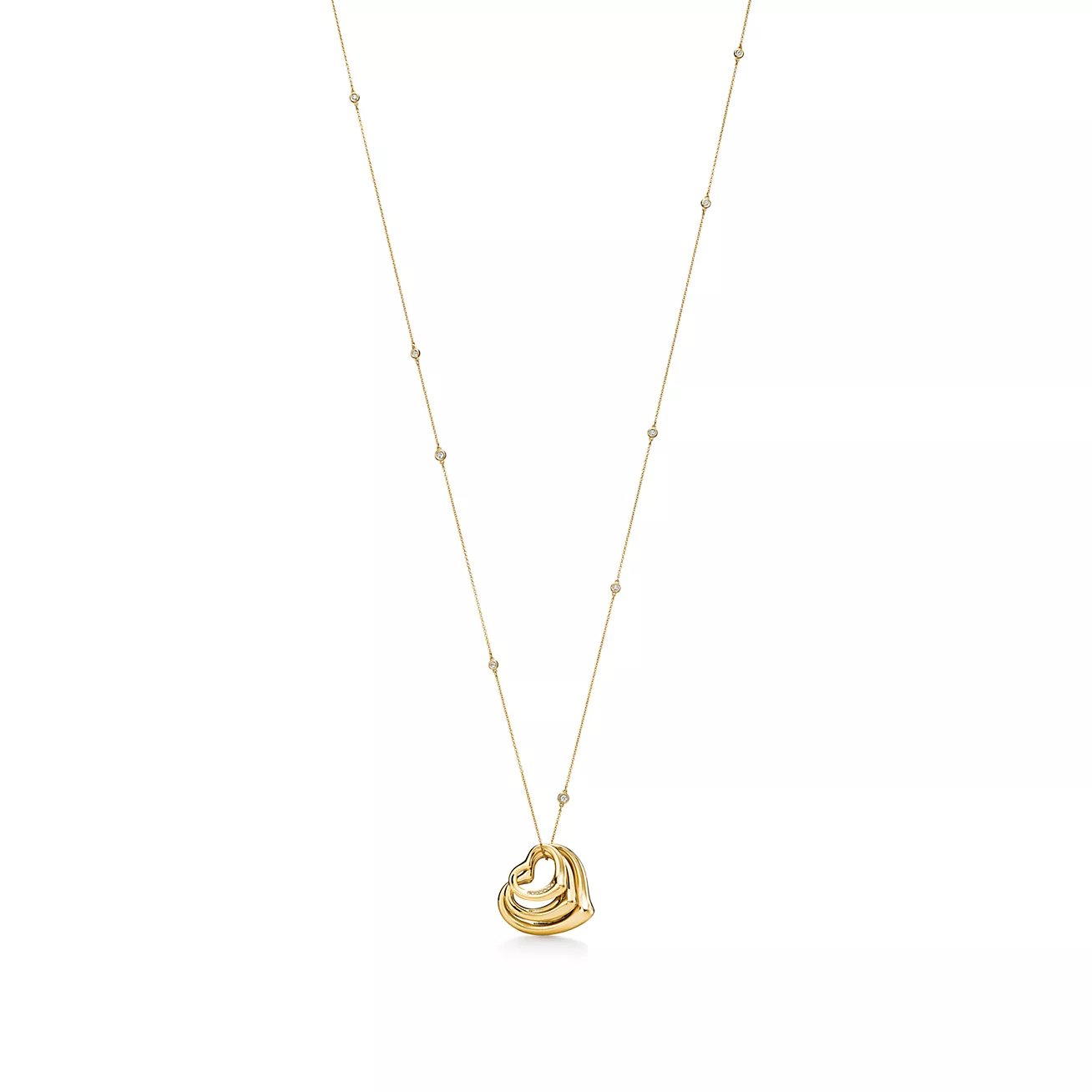 Tiffany Open Heart and Diamonds by the Yard® Pendant (1:1 replica)