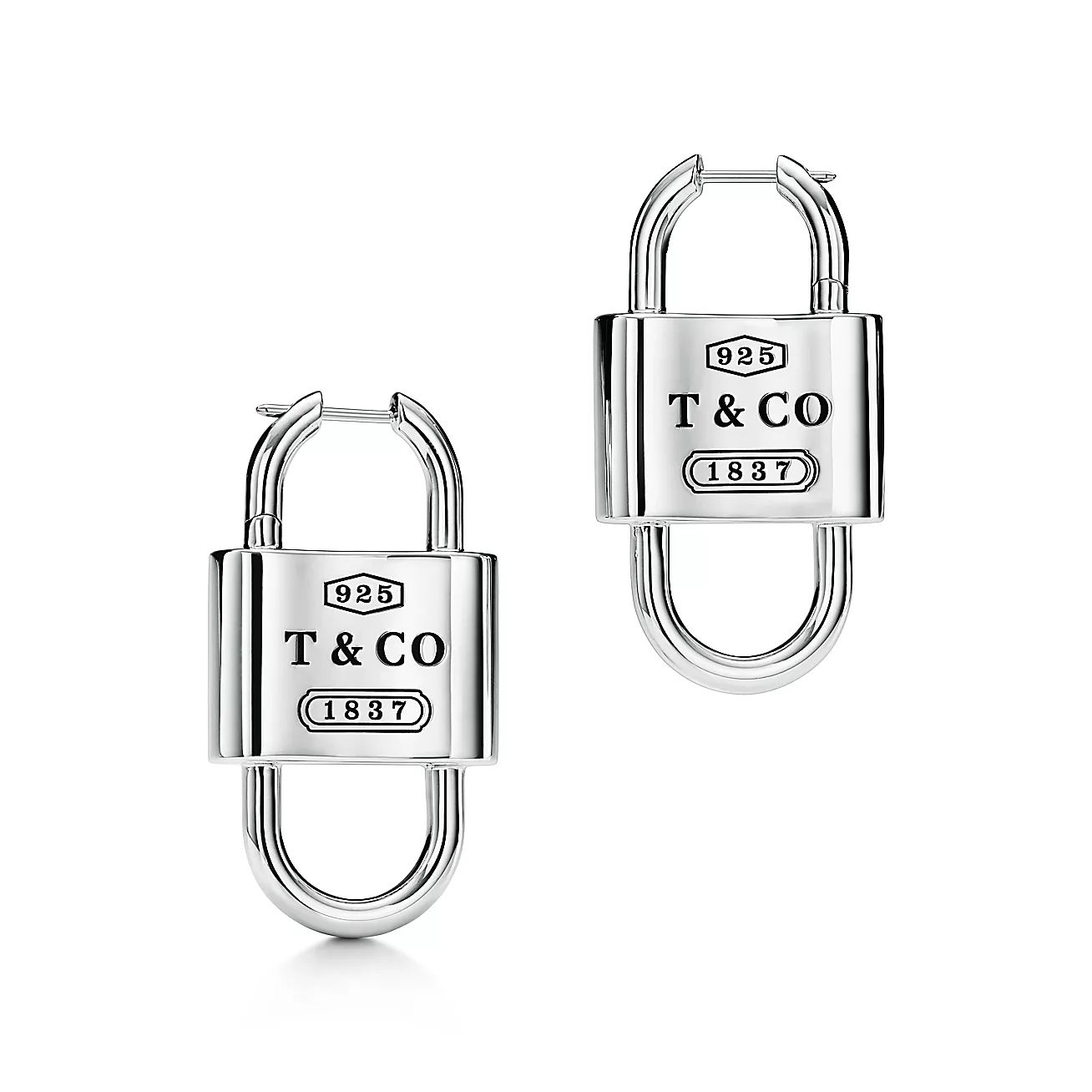 Tiffany 1837® Large Double Lock Drop Earrings in Sterling Silver (1:1 replica)