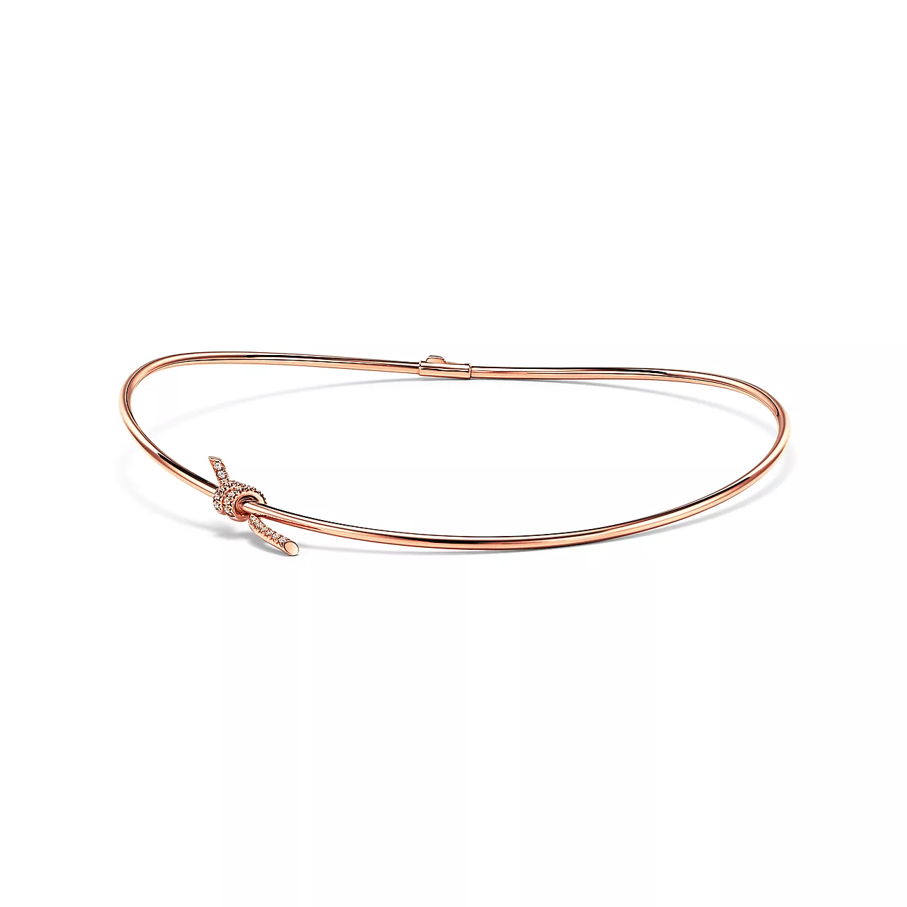 Tiffany Knot Necklace in Rose Gold with Diamonds (1:1 replica)