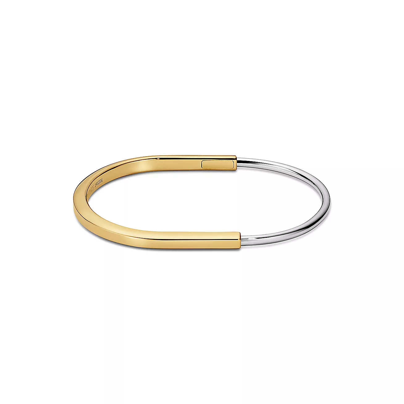 Tiffany Lock Narrow Bangle in Yellow and White Gold (1:1 replica)