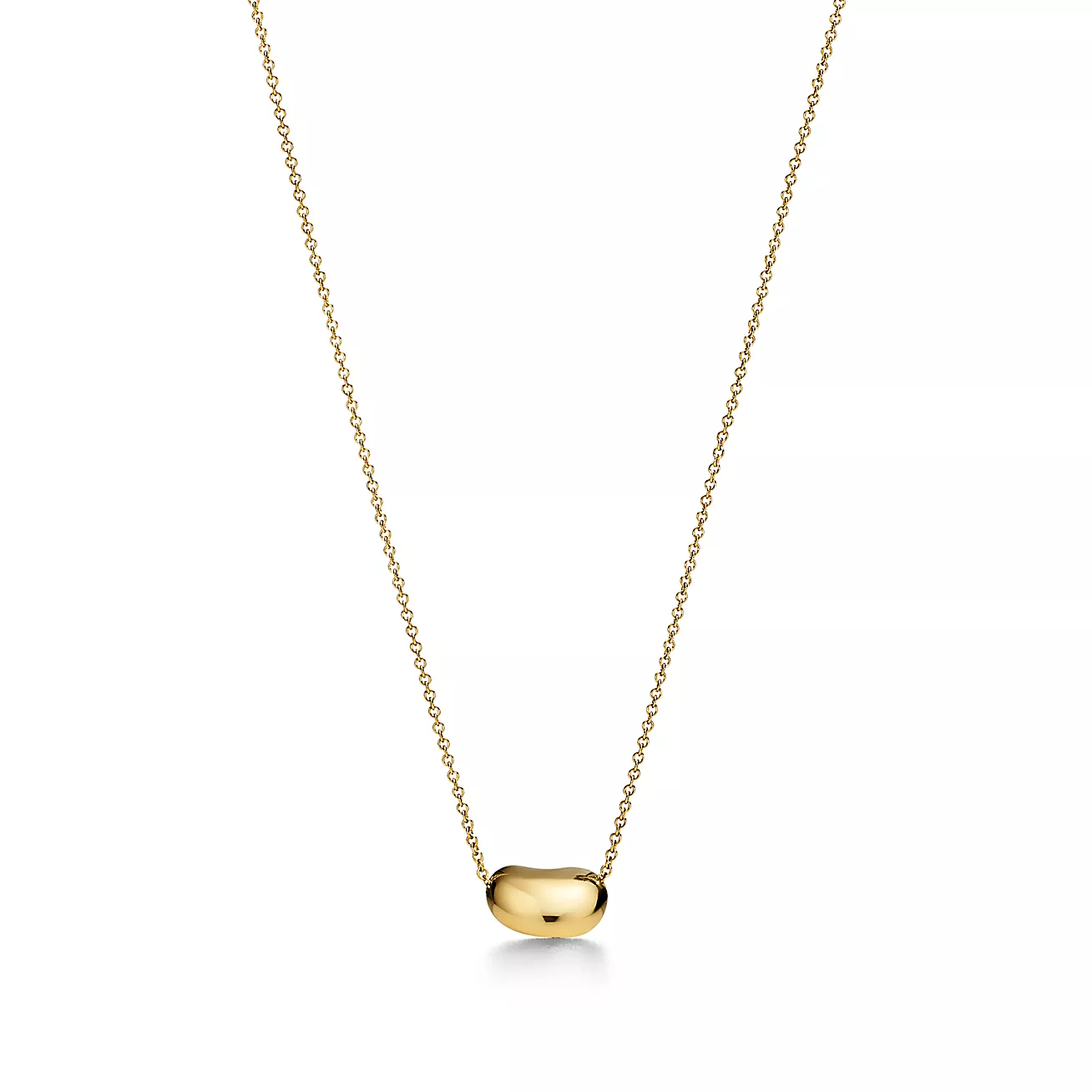 Tiffany Bean® design Pendant in Yellow Gold with Pavé Diamonds, 12 mm (1:1 replica)