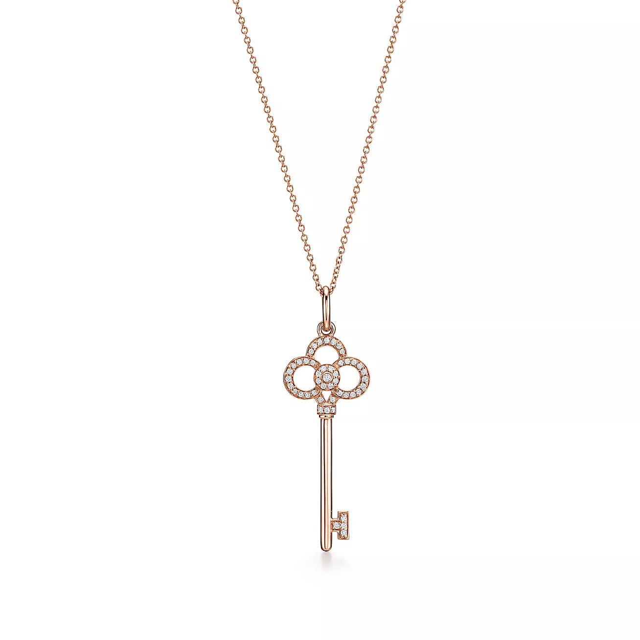 Tiffany Keys Crown Key in Rose Gold with Diamonds, 1.5