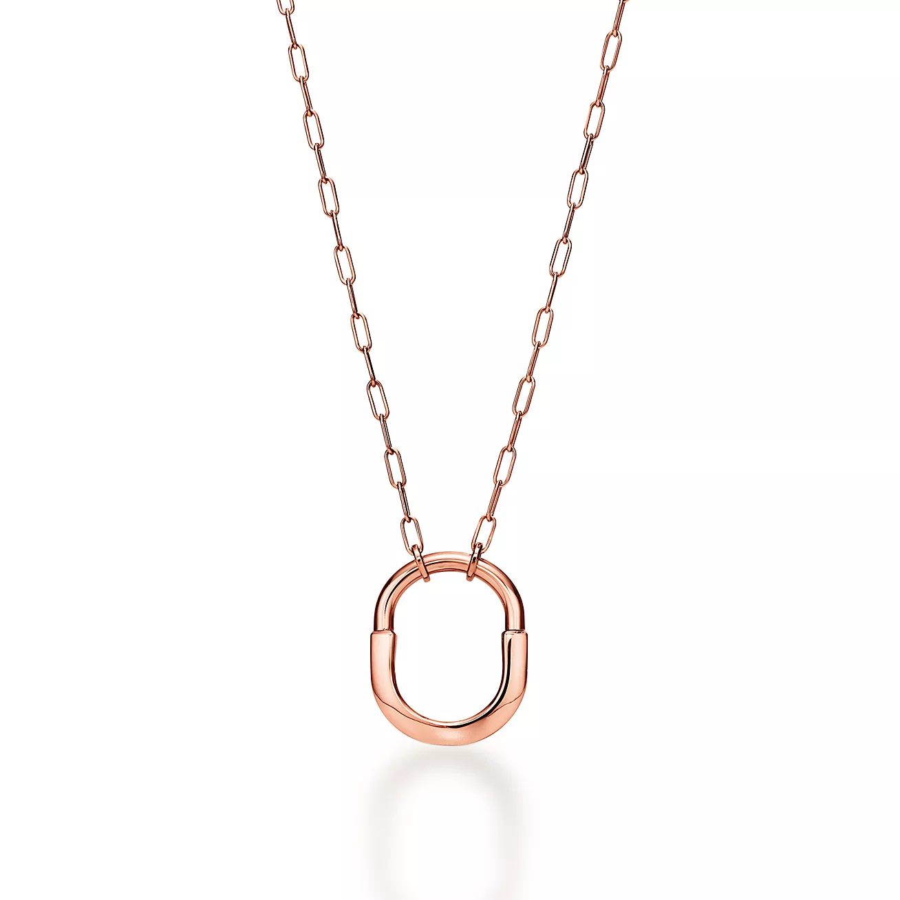Tiffany Lock Pendant in Rose Gold, Medium (1:1 replica)