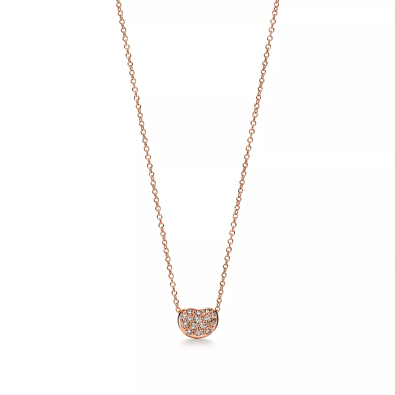 Bean® design Pendant in Rose Gold with Pavé Diamonds, 6.5 mm (1:1 replica)