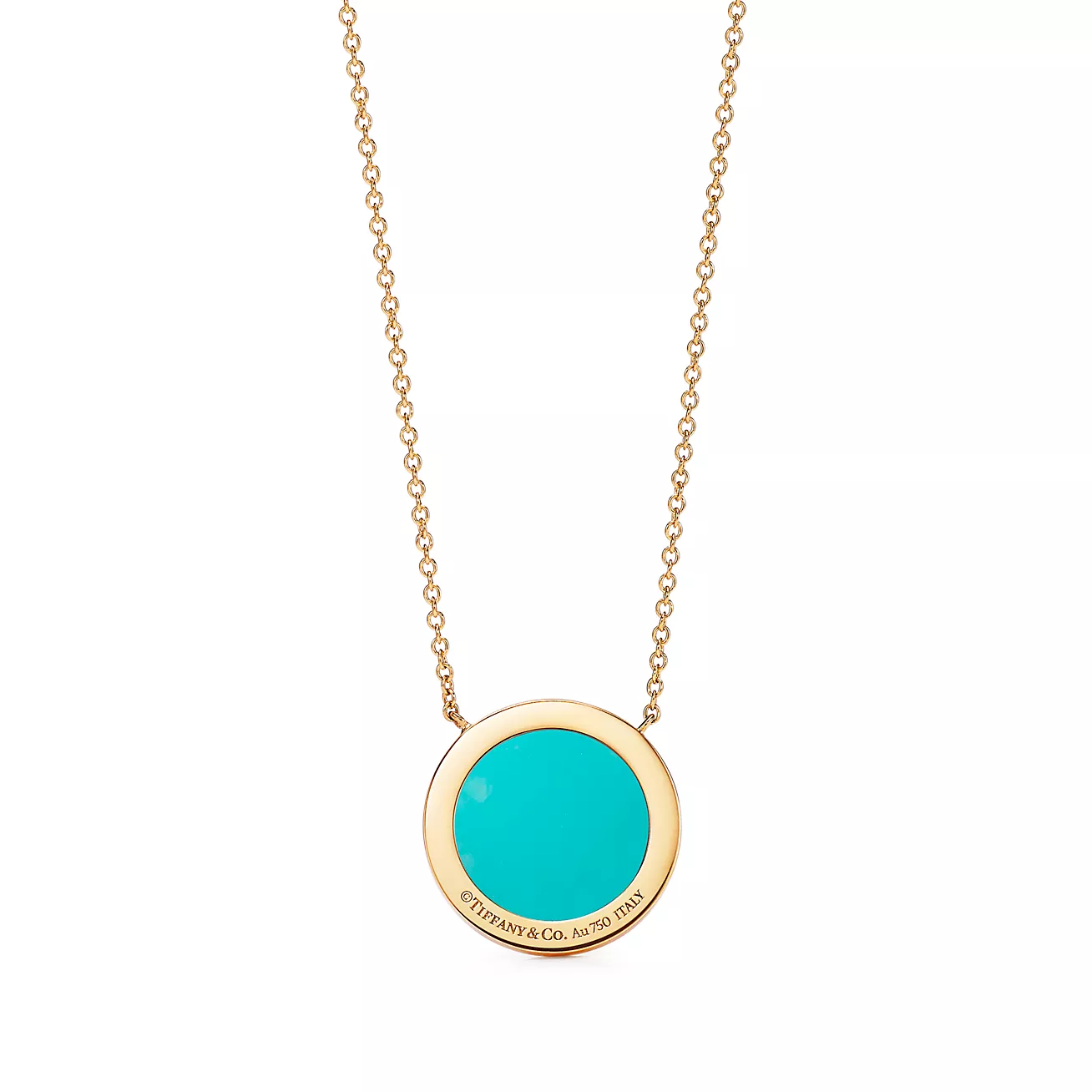 Tiffany T Diamond and Turquoise Circle Pendant (1:1 replica)