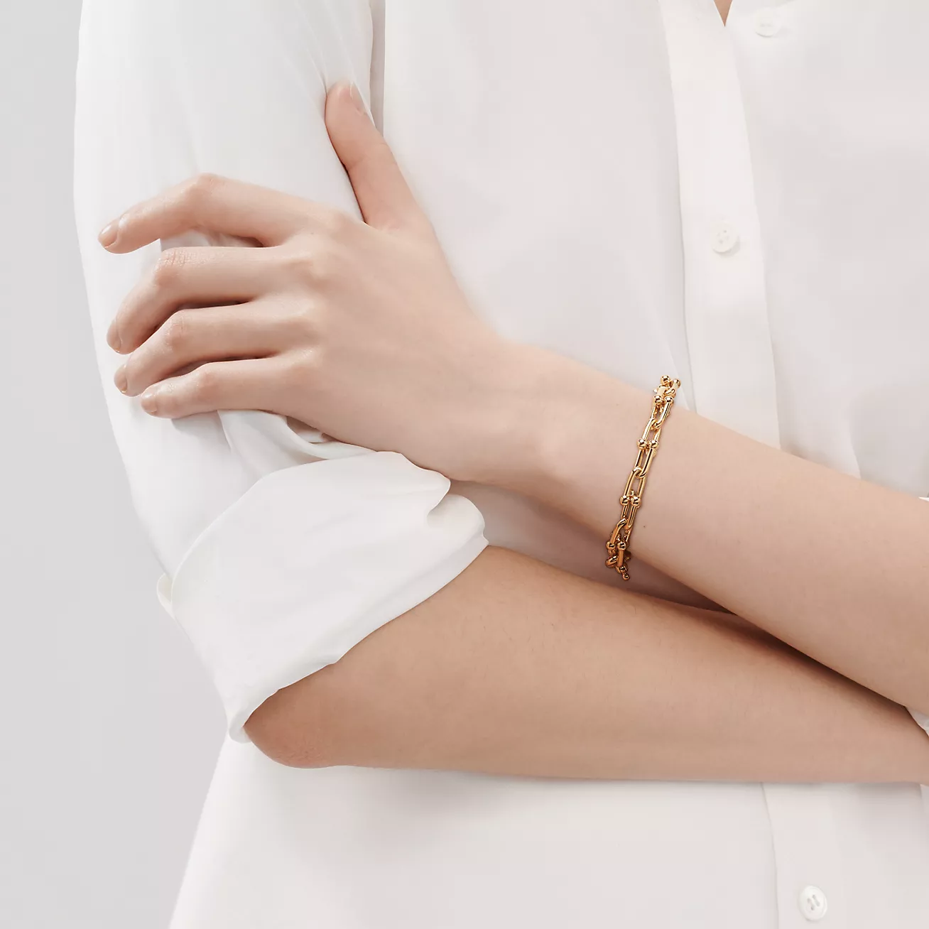 Tiffany HardWear Medium Link Bracelet in Yellow Gold (1:1 replica)