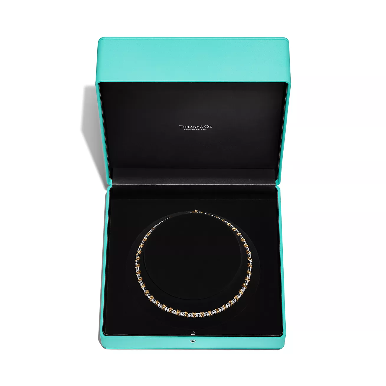 Sixteen Stone by Tiffany Necklace in Platinum and Yellow Gold with Diamonds (1:1 replica)