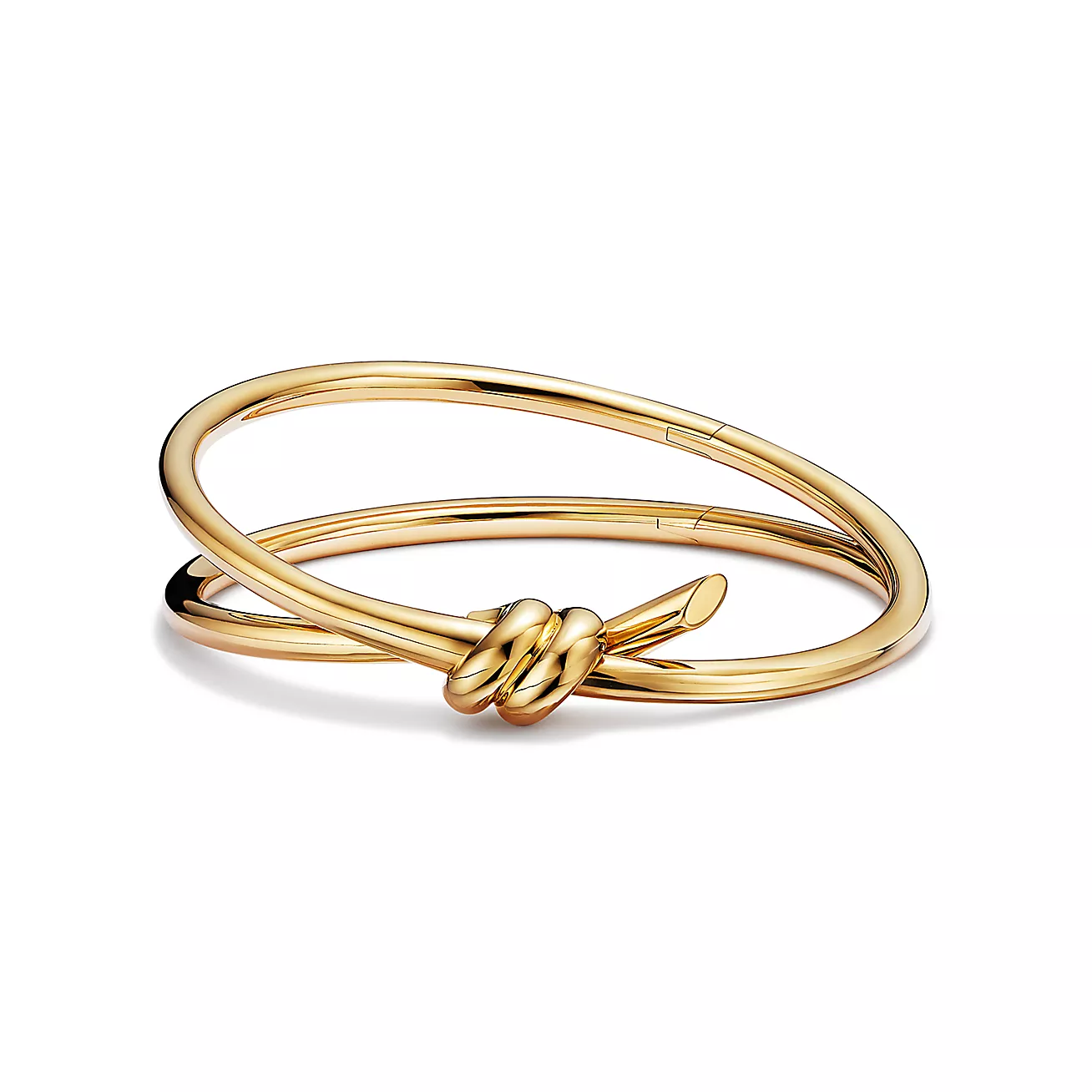Tiffany Knot Double Row Hinged Bangle in Yellow Gold (1:1 replica)