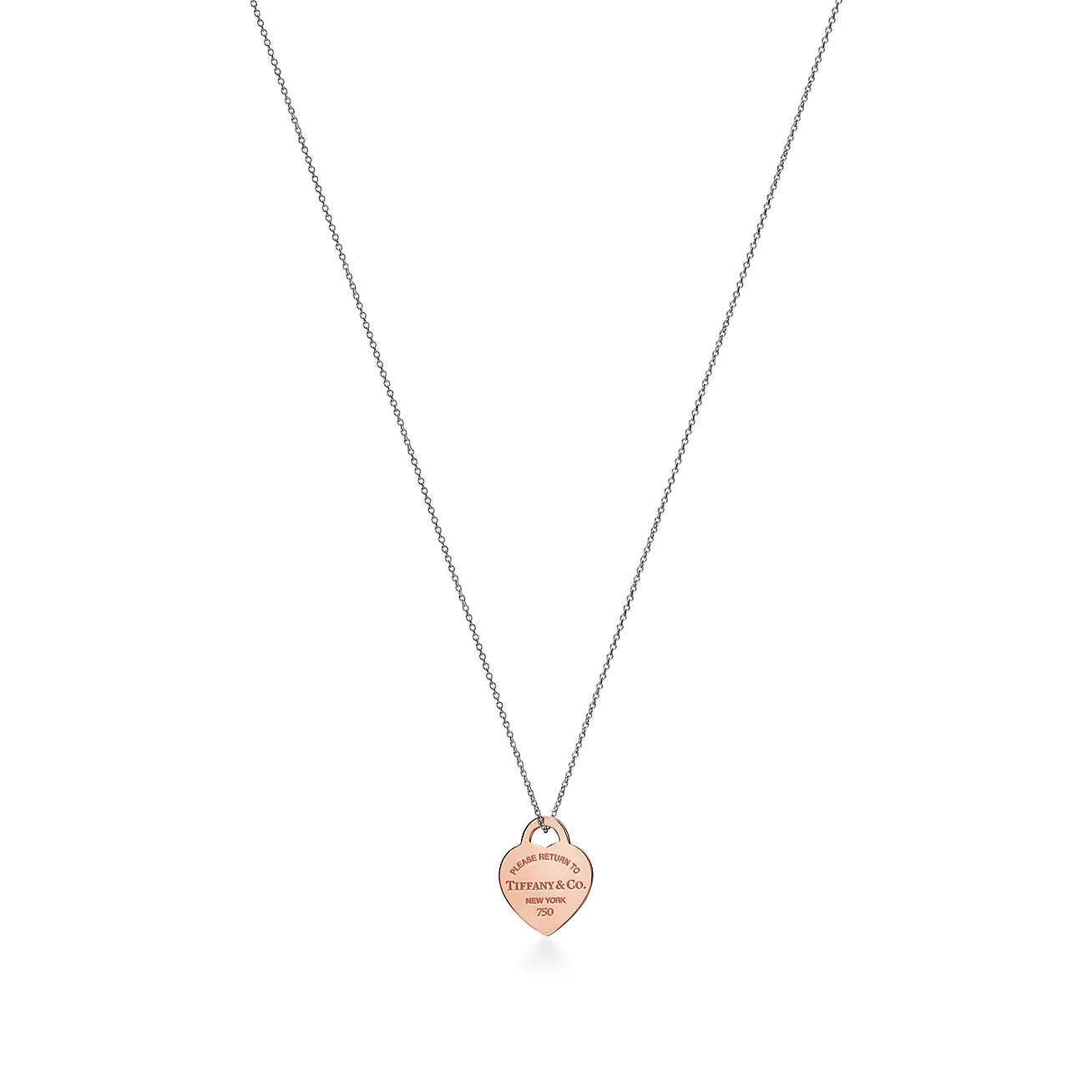 Return to Tiffany® Heart Tag Pendant in Sterling Silver and Rose Gold, Small (1:1 replica)