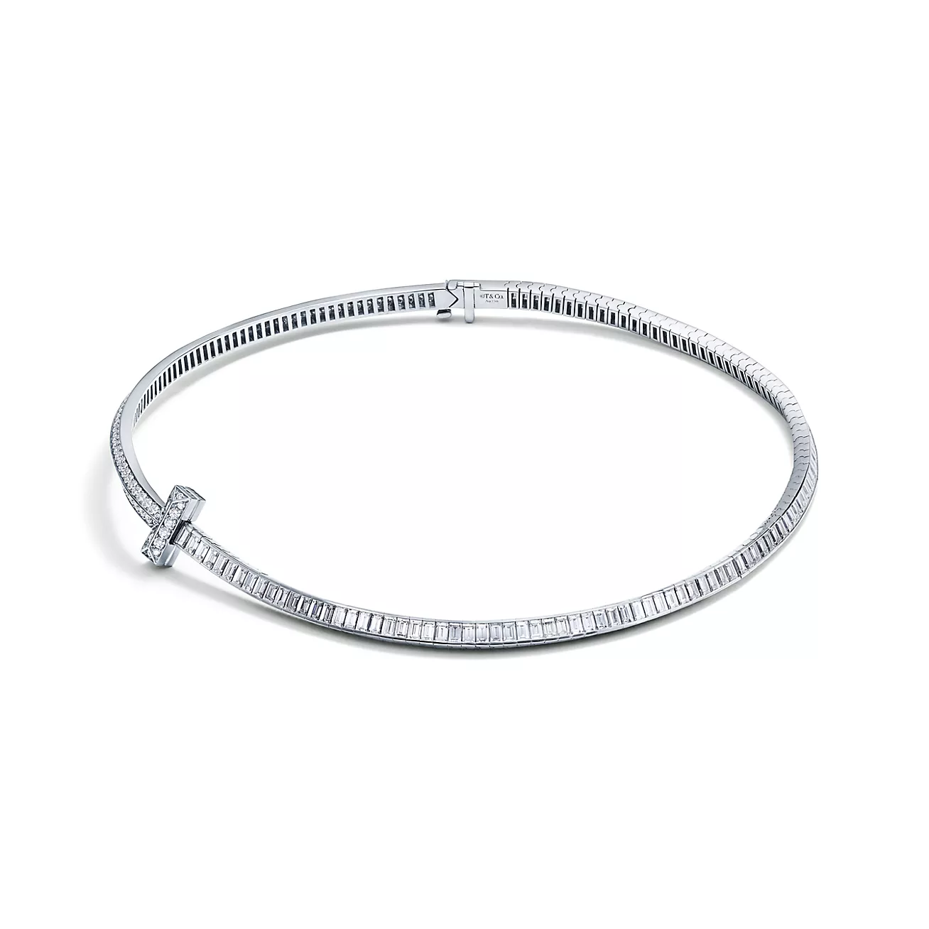 Tiffany T T1 Diamond Necklace in White Gold (1:1 replica)