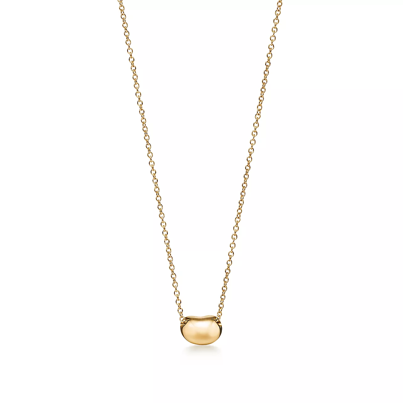 Tiffany Bean® design Pendant in Yellow Gold with Pavé Diamonds, 6.5 mm (1:1 replica)