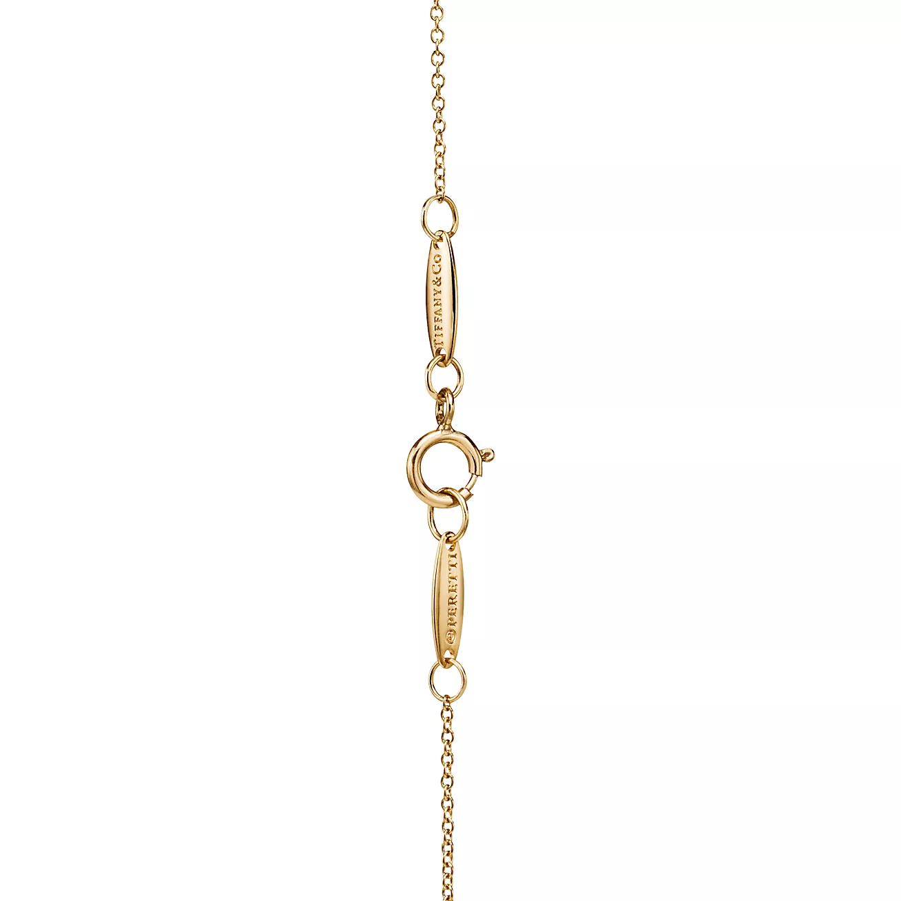 Tiffany Bean® design Pendant in Yellow Gold with Pavé Diamonds, 6.5 mm (1:1 replica)