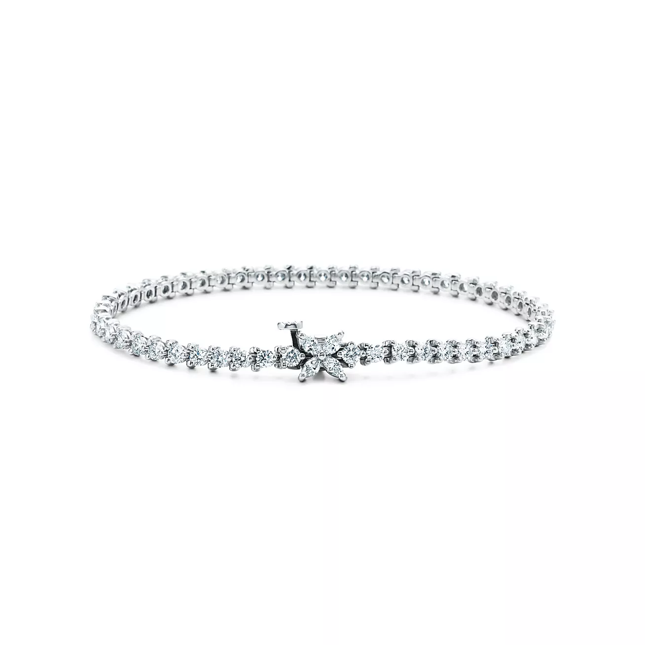 Tiffany Victoria® Tennis Bracelet in Platinum with Diamonds (1:1 replica)