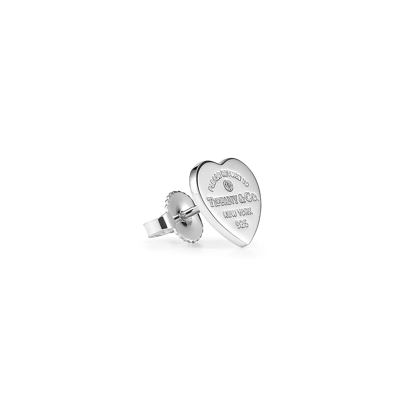 Return to Tiffany® Earrings in Silver with Tiffany Blue® and a Diamond, Mini (1:1 replica)
