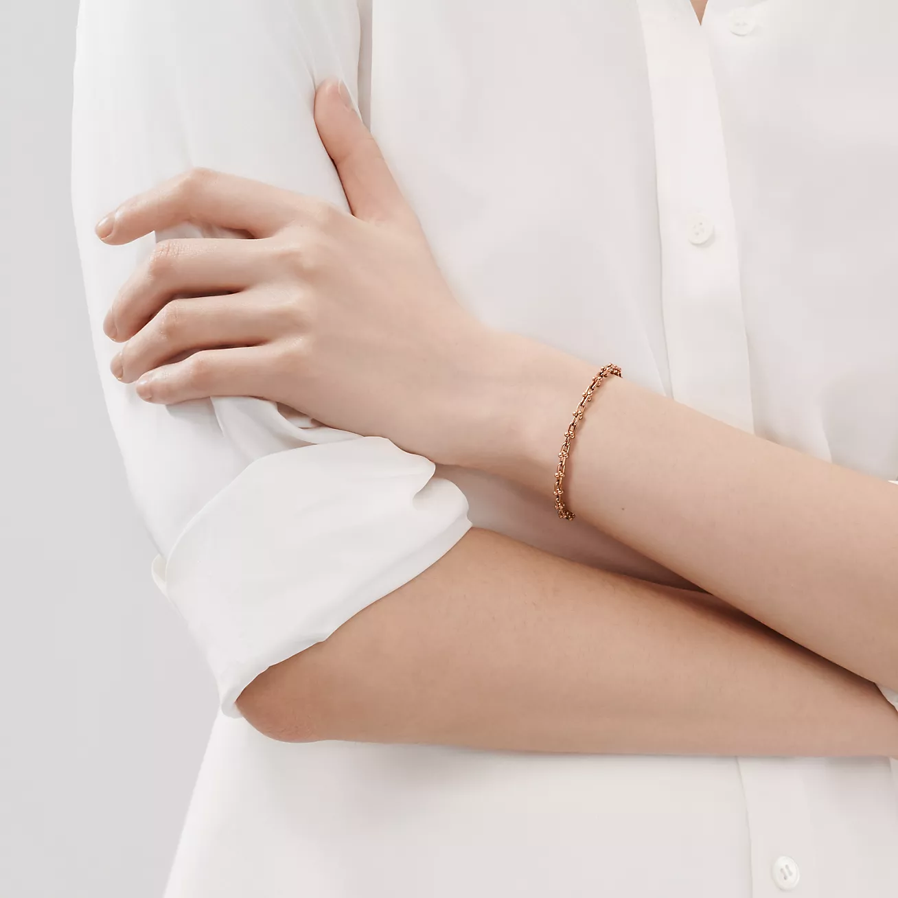 Tiffany HardWear Micro Link Bracelet in Rose Gold (1:1 replica)