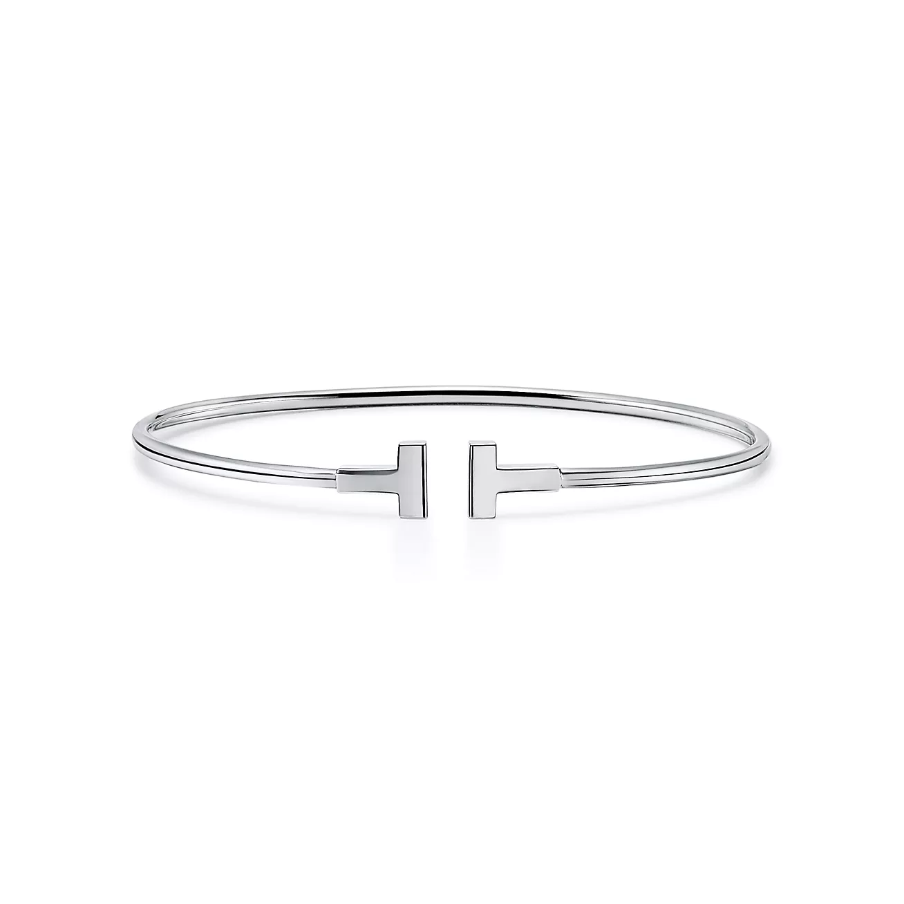Tiffany T Narrow Wire Bracelet in White Gold (1:1 replica)