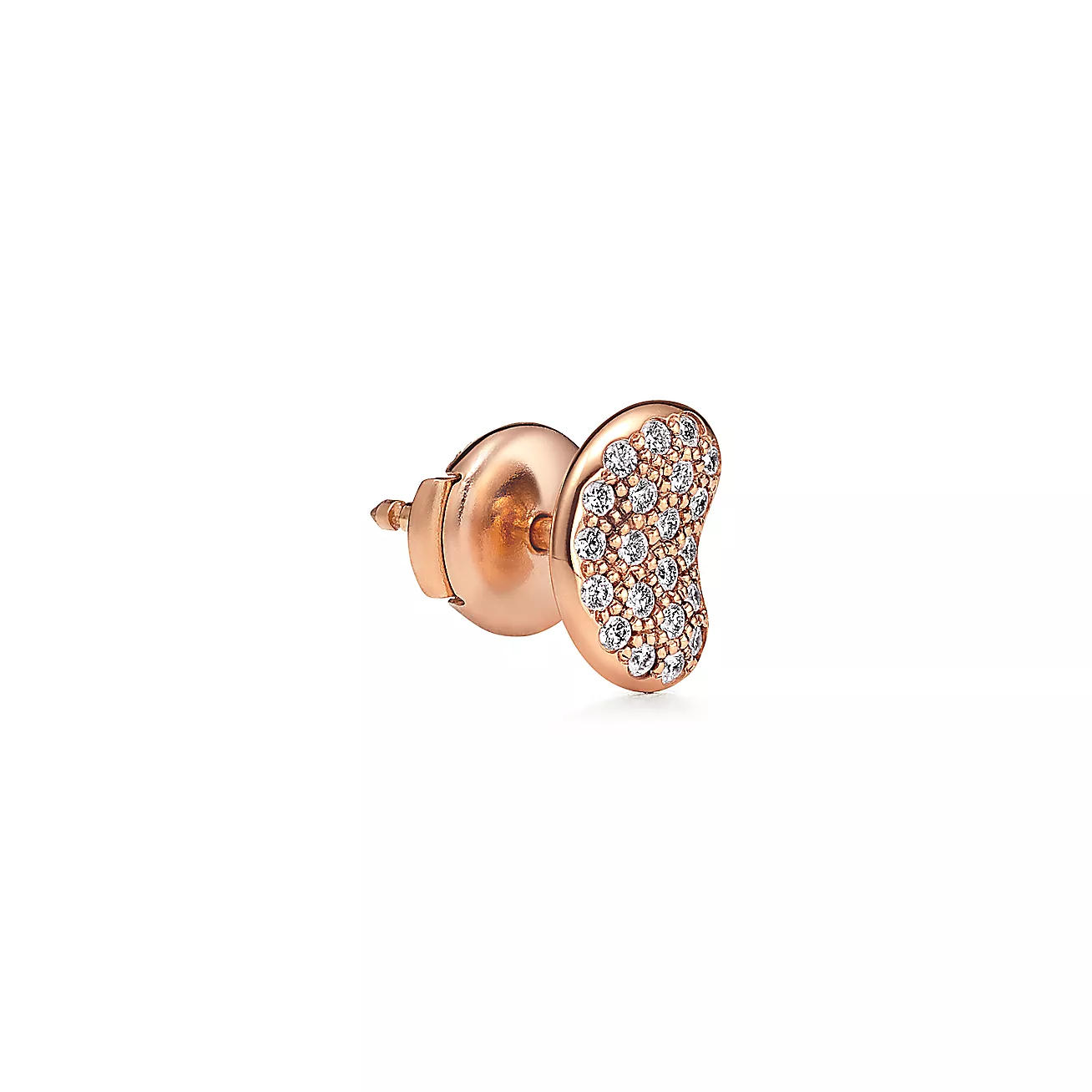Elsa Peretti® Bean® design Earrings in Rose Gold with Diamonds, 9 mm (1:1 replica)