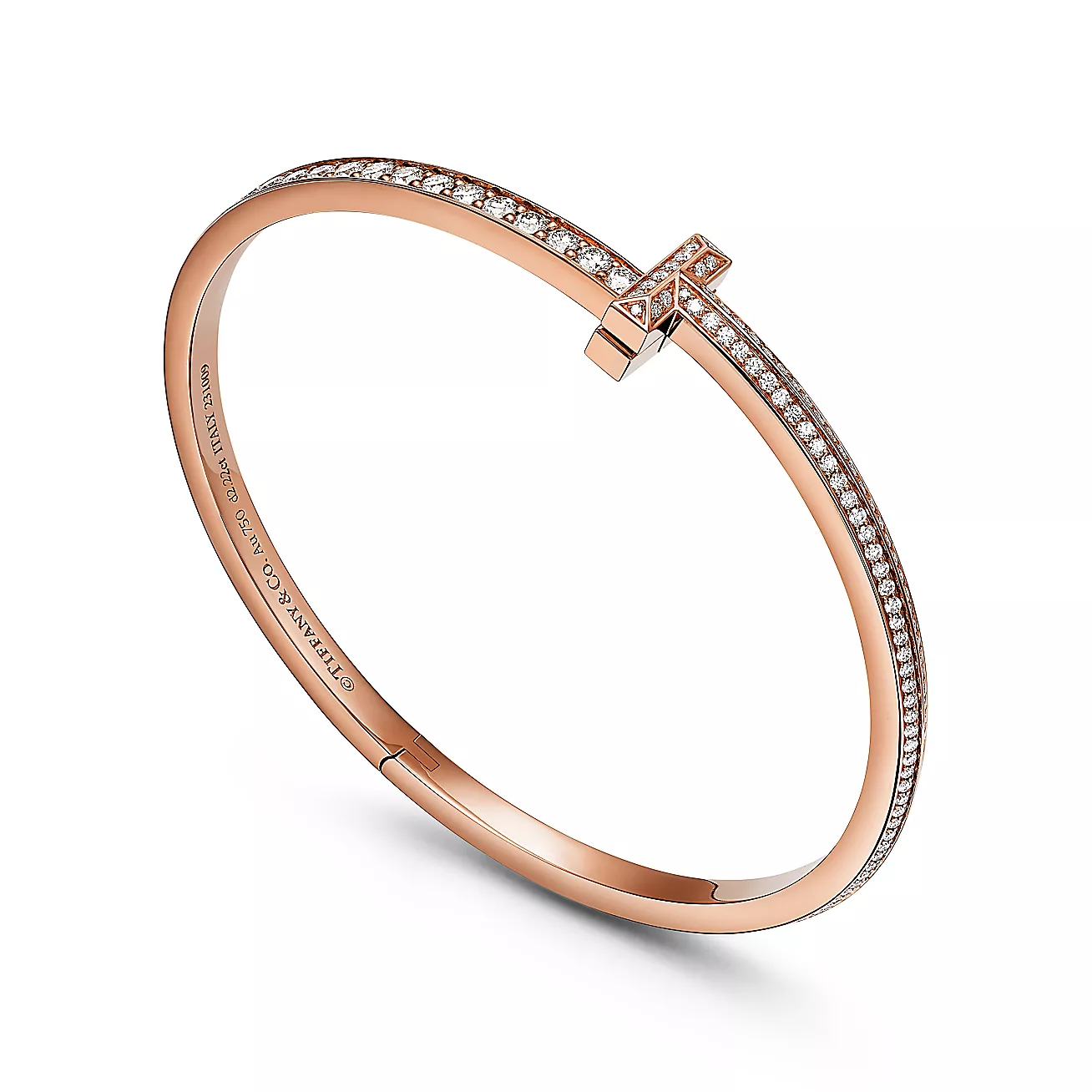 Tiffany T T1 Narrow Pavé Diamond Hinged Bangle (1:1 replica)