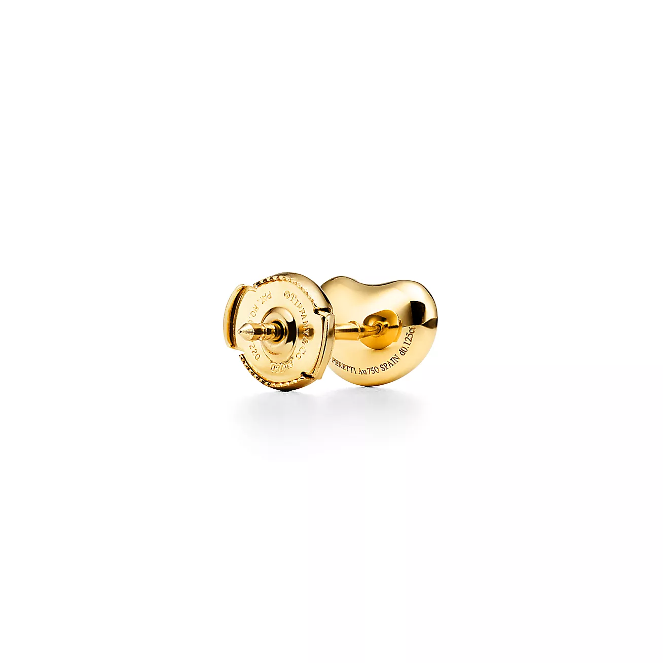 Tiffany Elsa Peretti® Bean® design Earrings in Yellow Gold with Pavé Diamonds, 9 mm (1:1 replica)