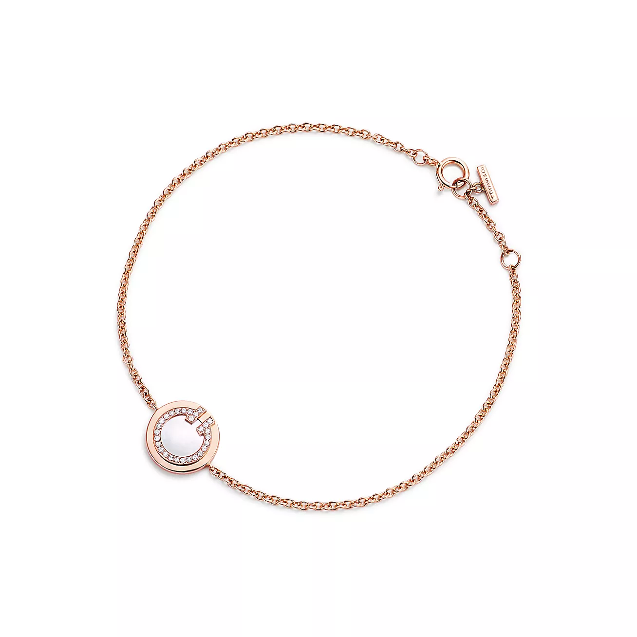 Tiffany Diamond and Mother-of-pearl Circle Bracelet in 18k Rose Gold (1:1 replica)