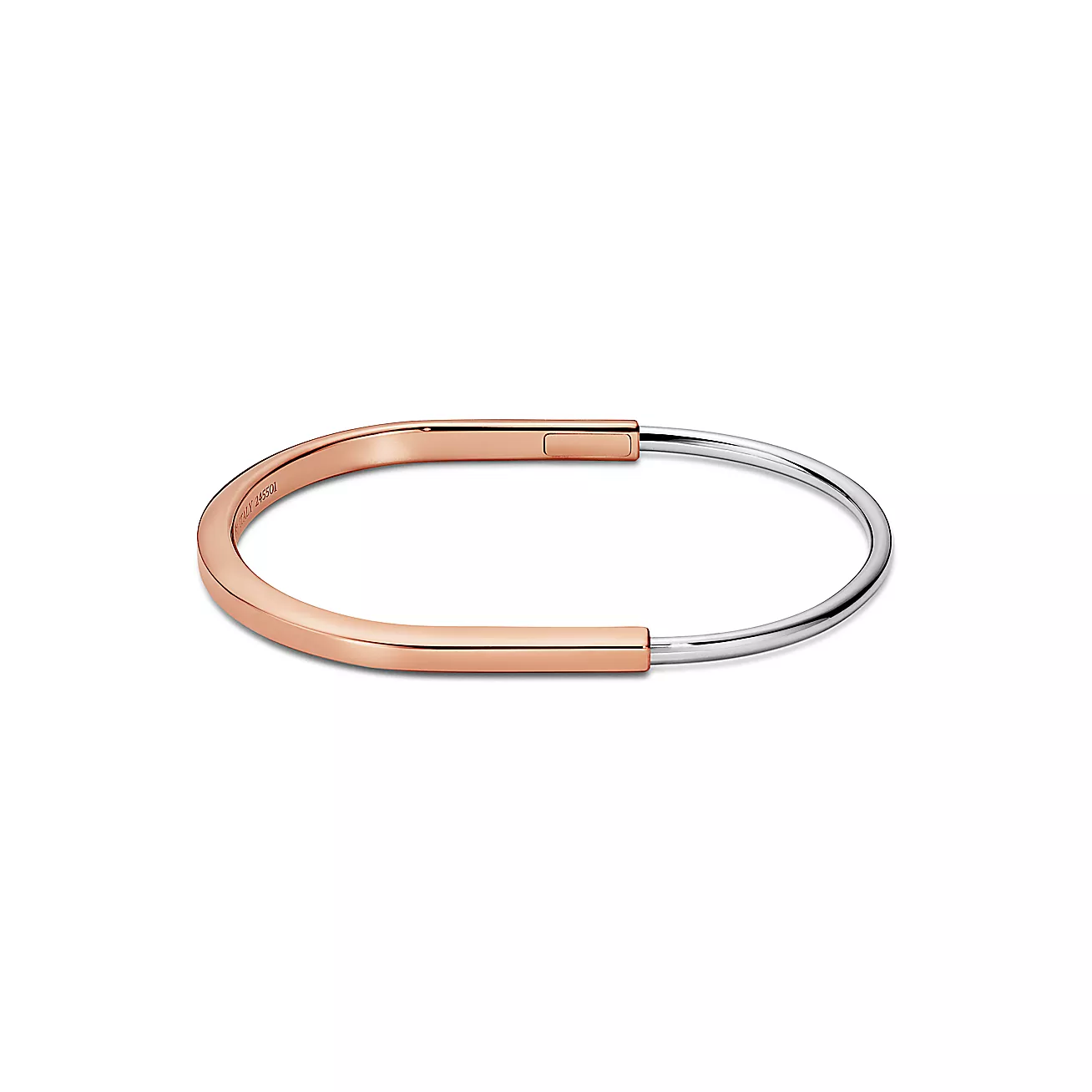 Tiffany Lock Narrow Bangle in Rose and White Gold (1:1 replica)